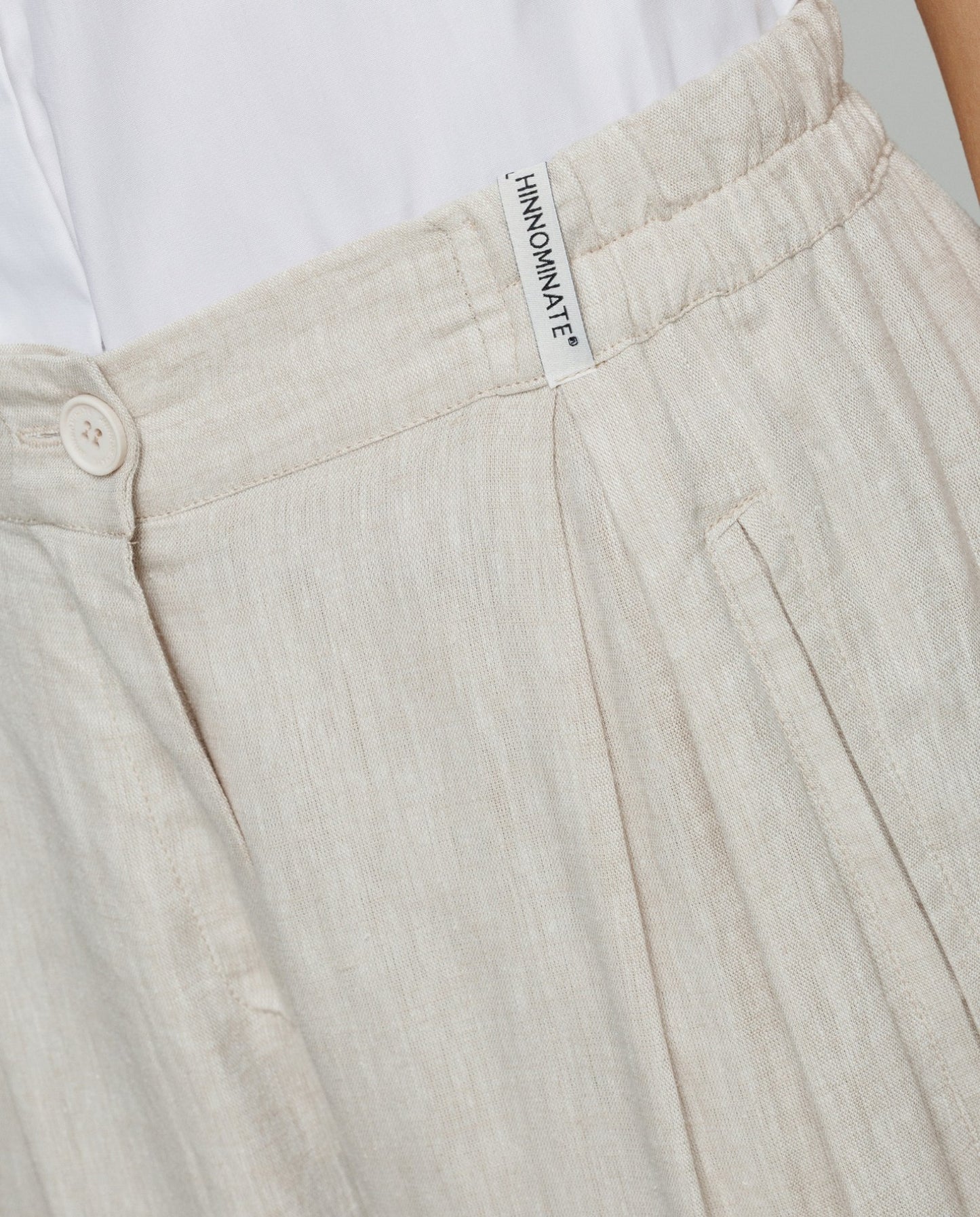 HINNOMINATE - Pantalone in lino con elastico in tre colori