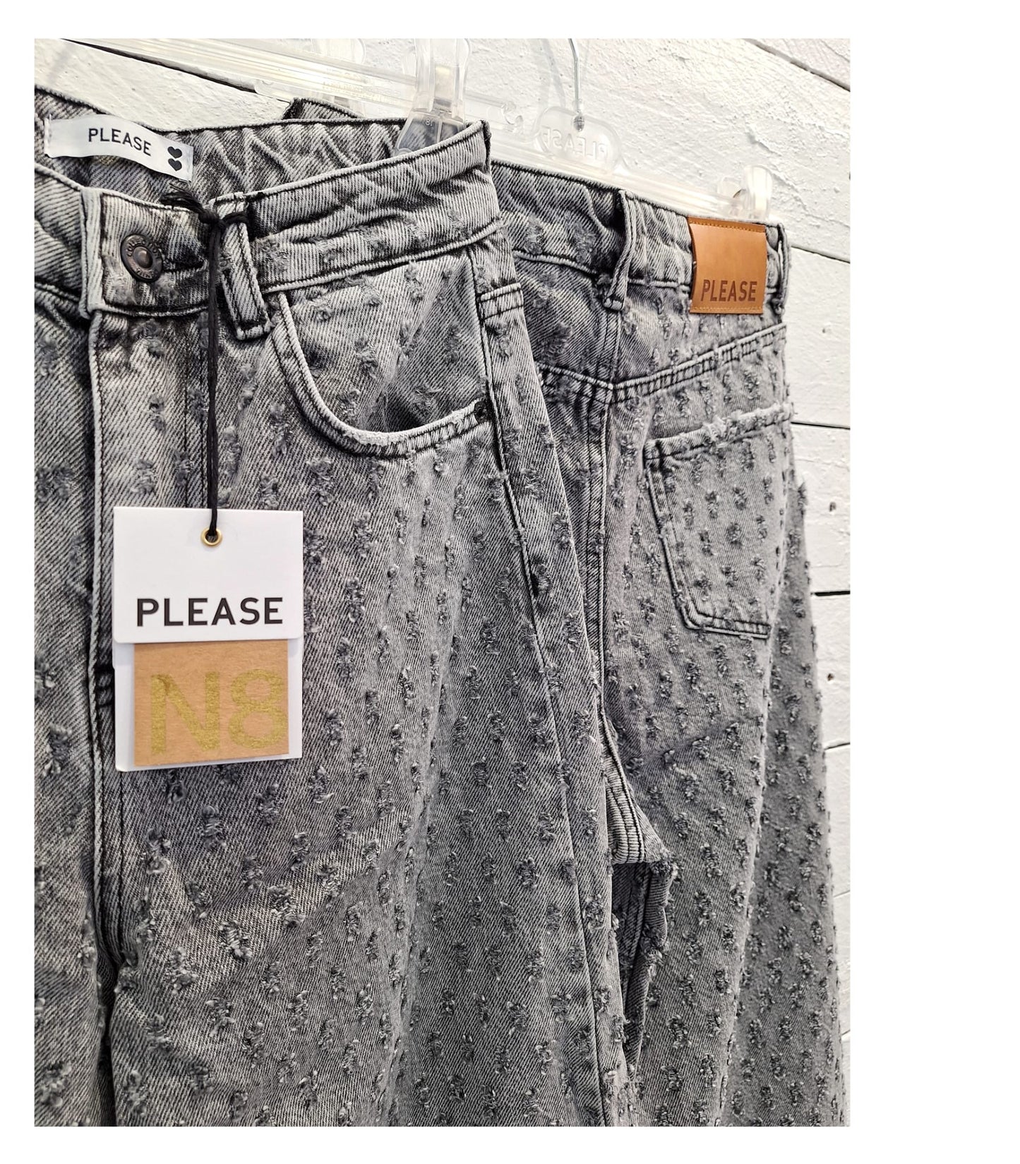 PLEASE - Jeans con trama rotture