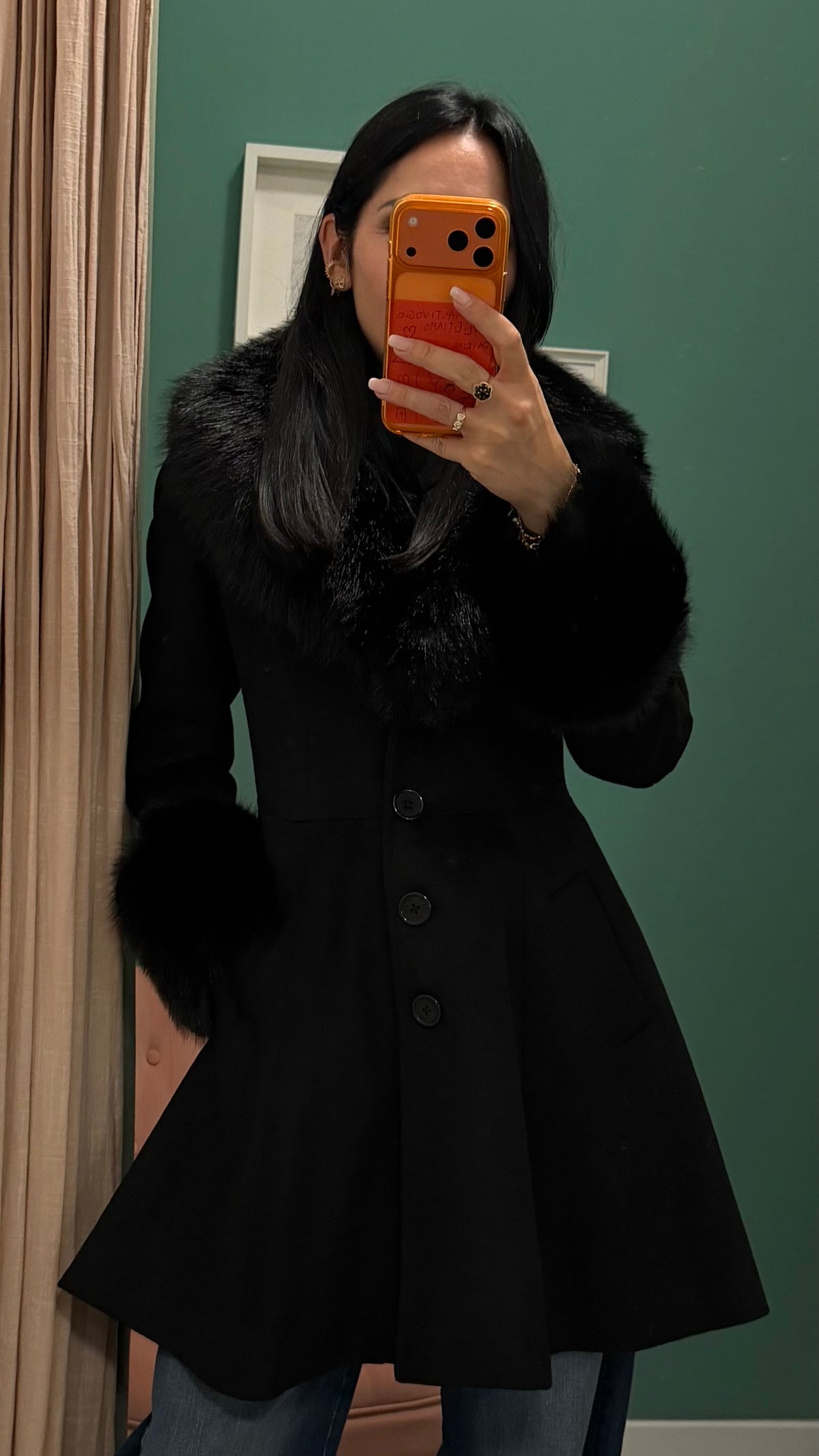 Relish - cappotto park misto lana con ecopelliccia