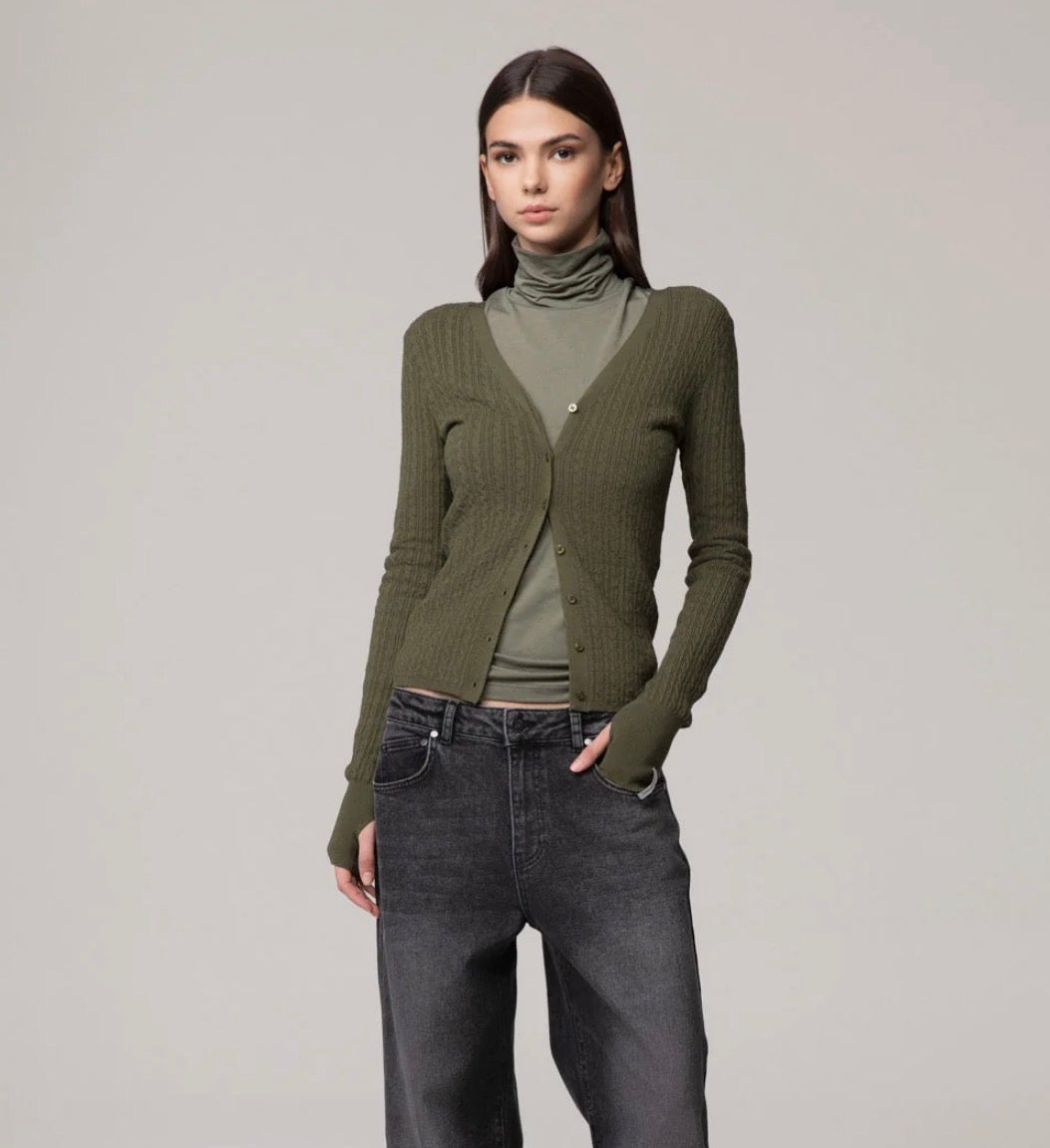 Hinnominate - cardigan in maglia con scollo a V