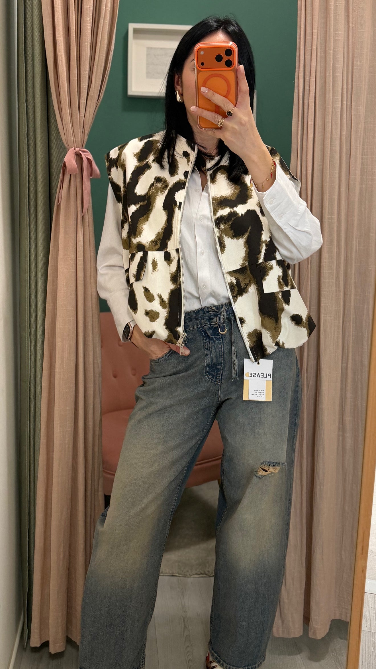 Please - jeans con sfumature e cintura