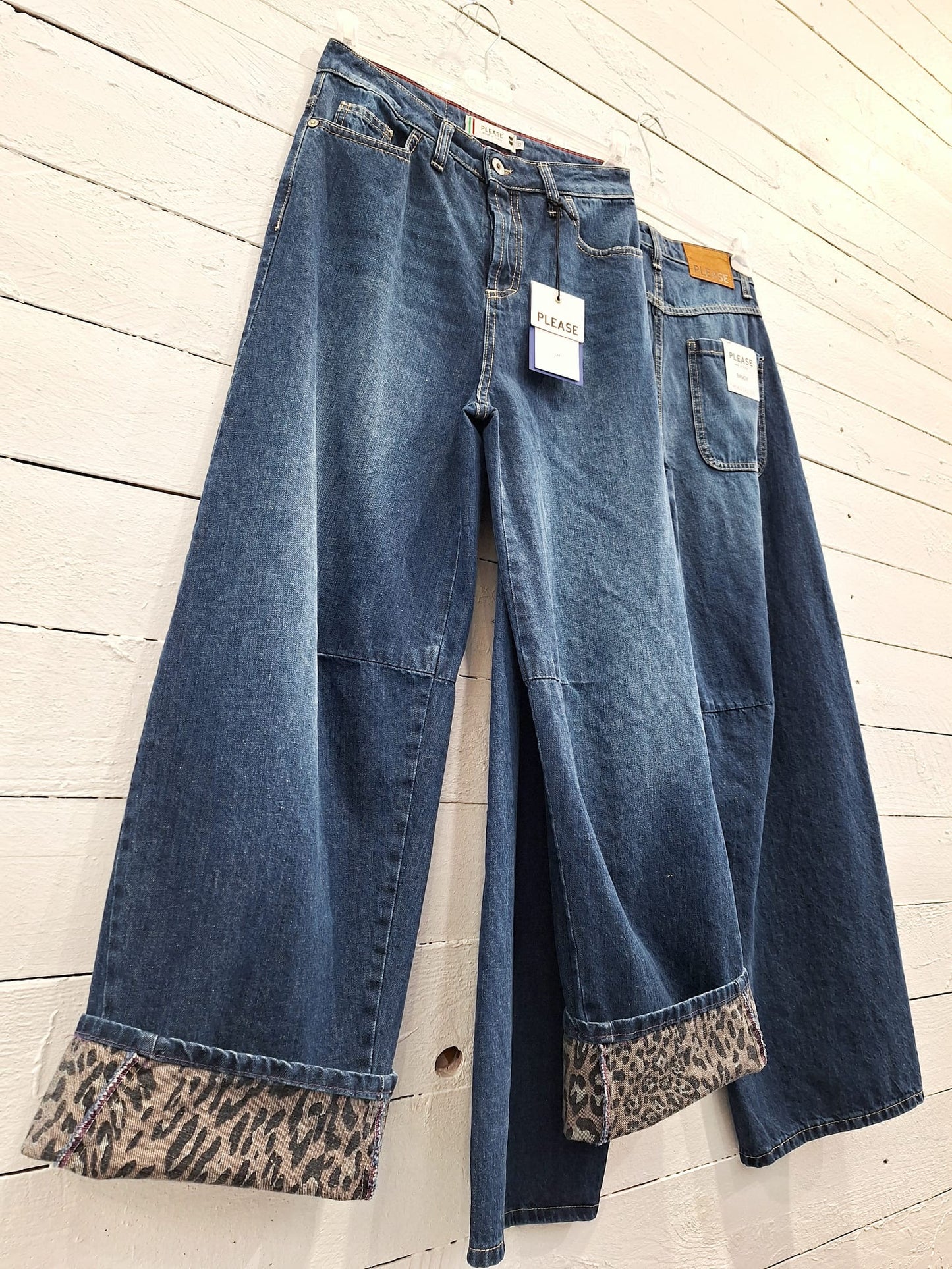 PLEASE - Jeans animalier inside out