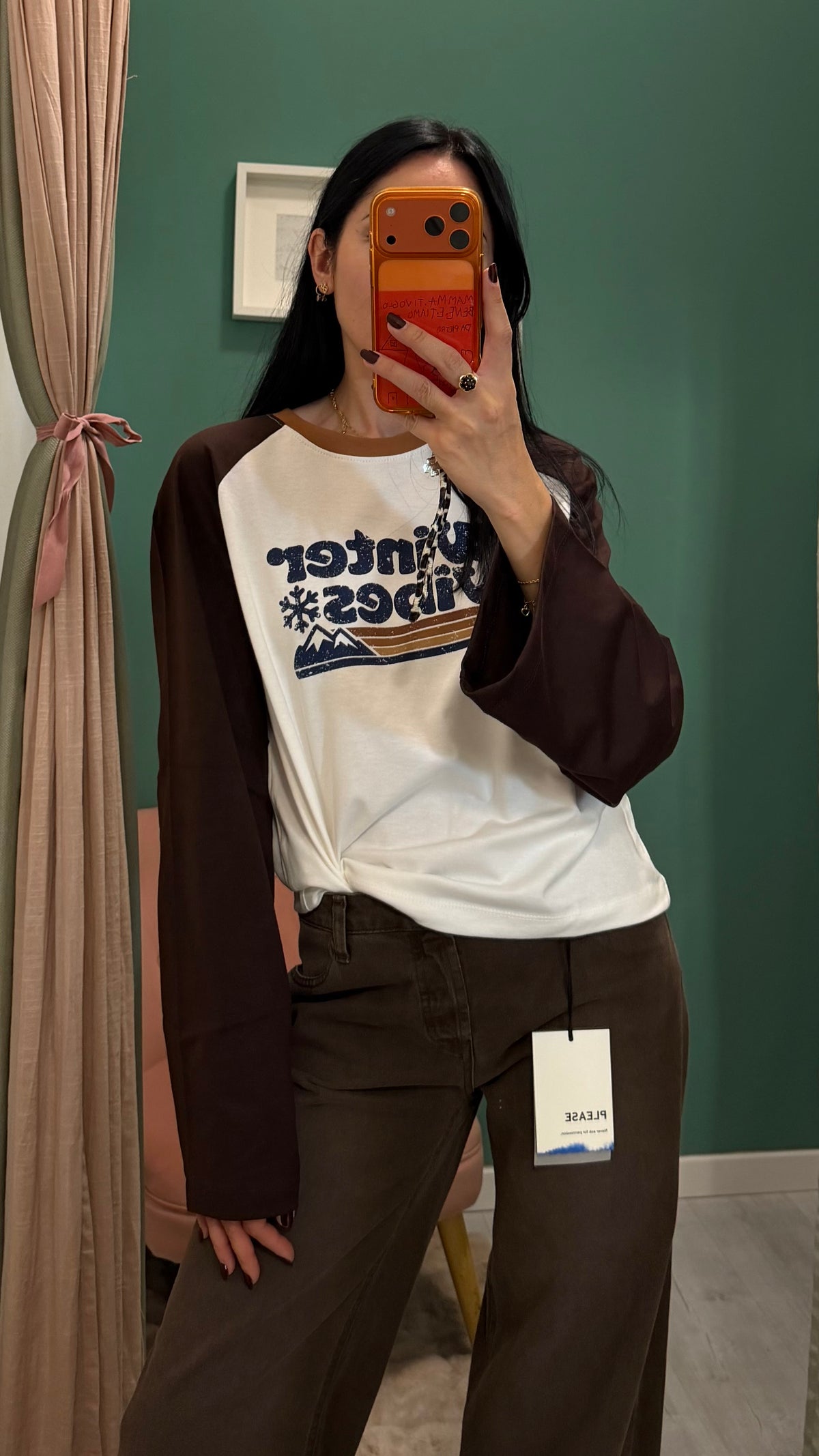 Kontatto - maglia in cotone con maniche a contrasto vestibilita’ morbida tg unica