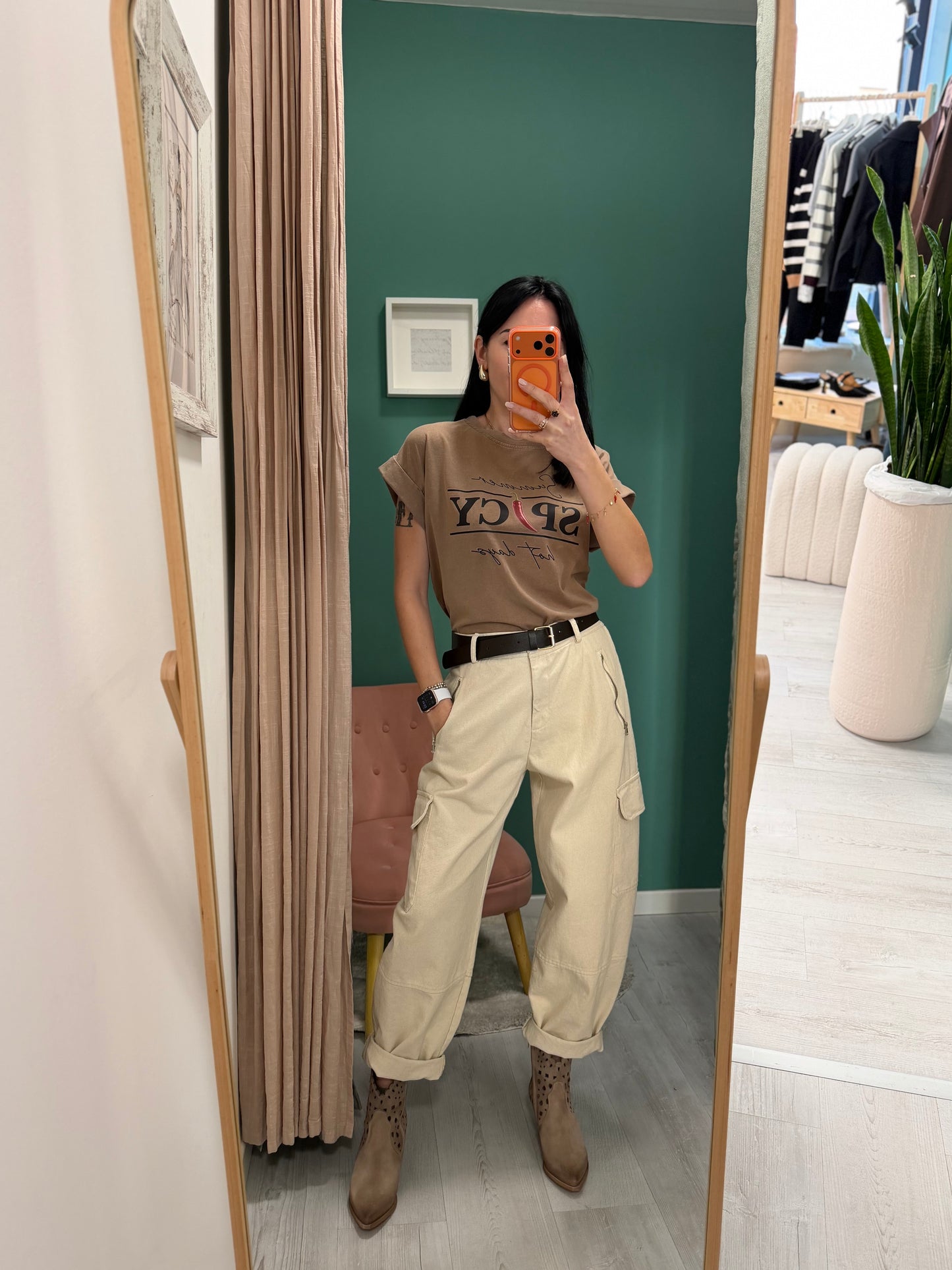 Susy mix - pantalone con tasconi e cintura