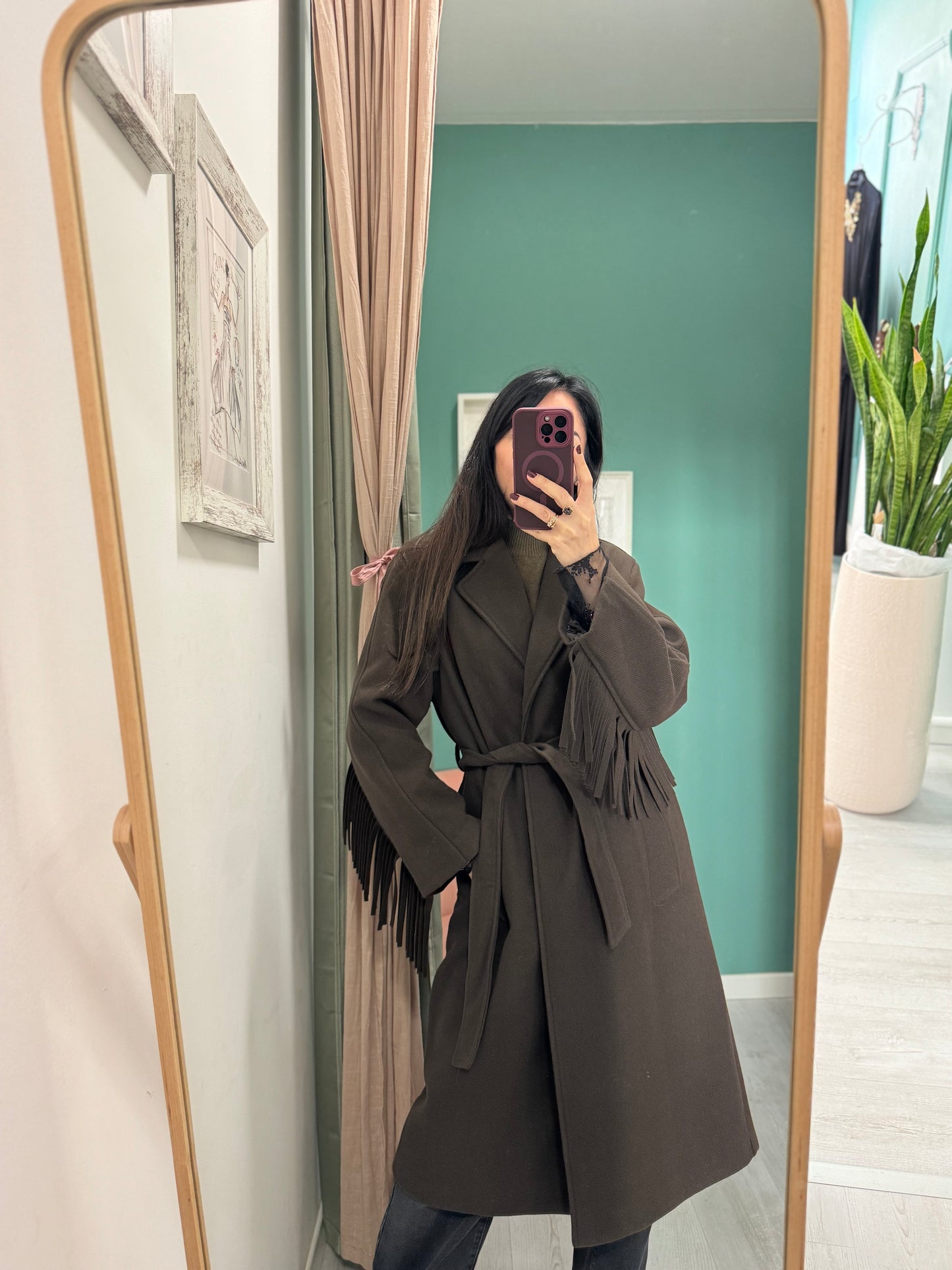 Kontatto - cappotto lungo con frange