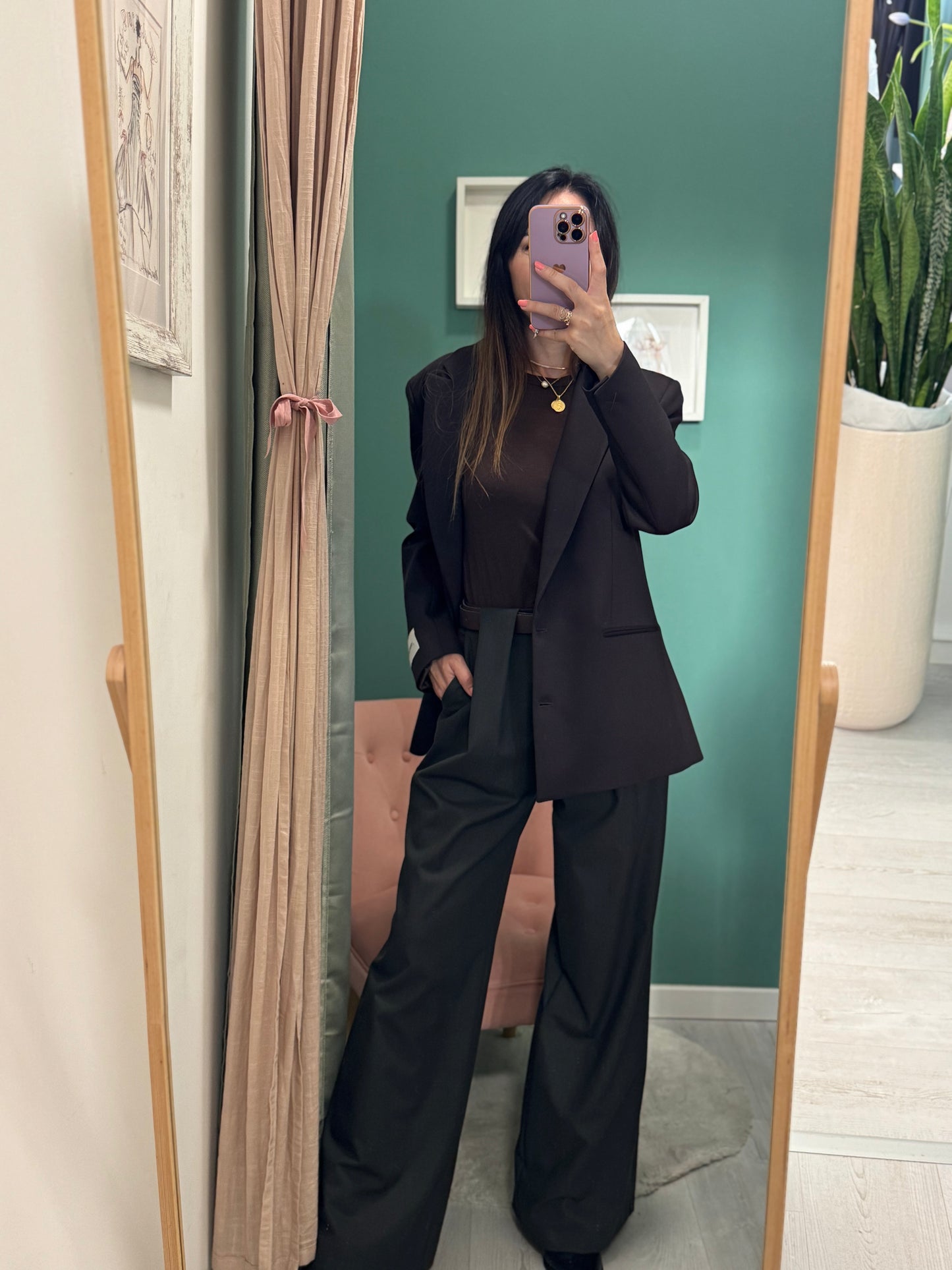 KONTATTO - Pantalone con pieghe e cintura