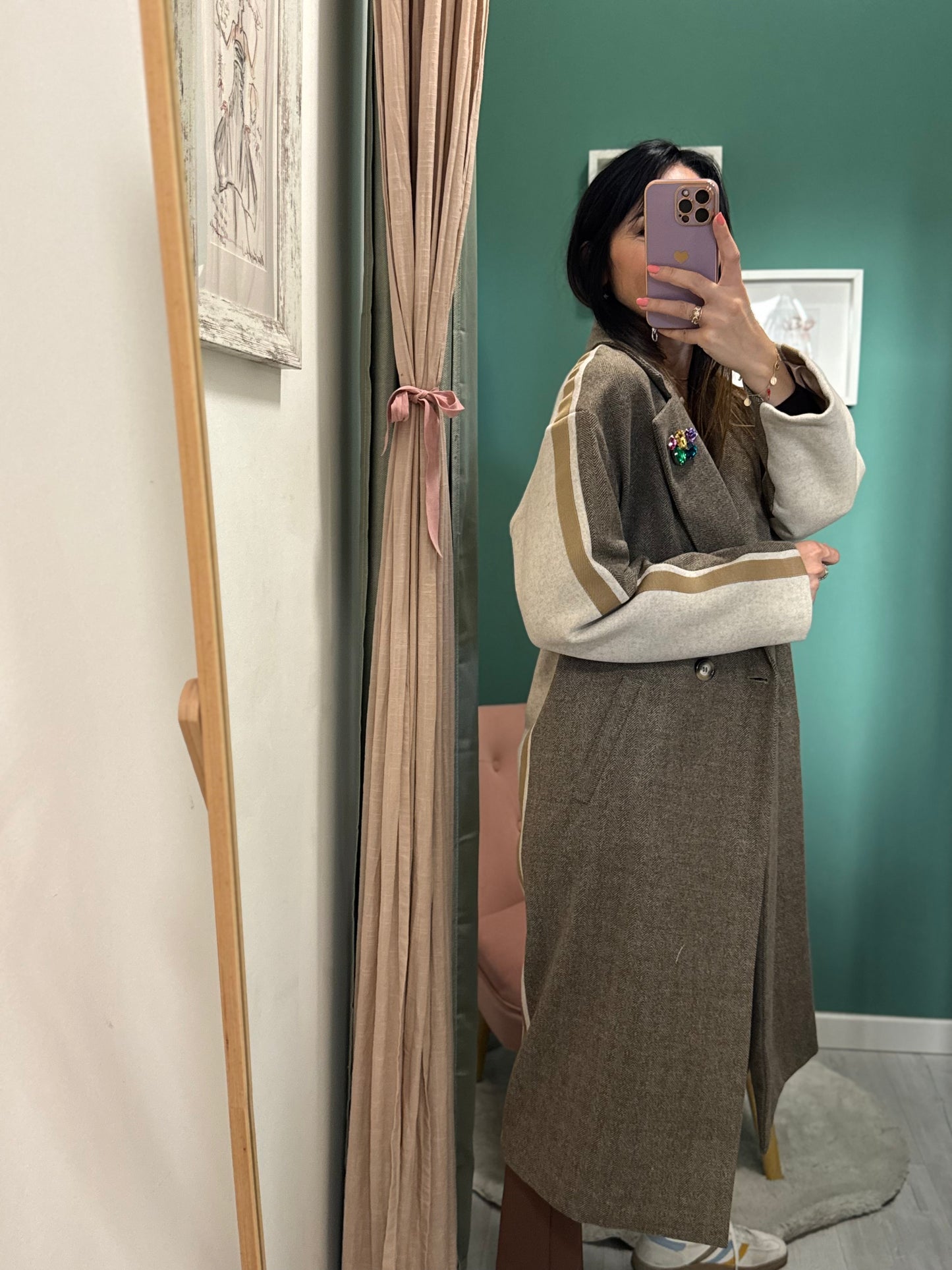 KONTATTO - Cappotto lungo con applicazioni gioiello