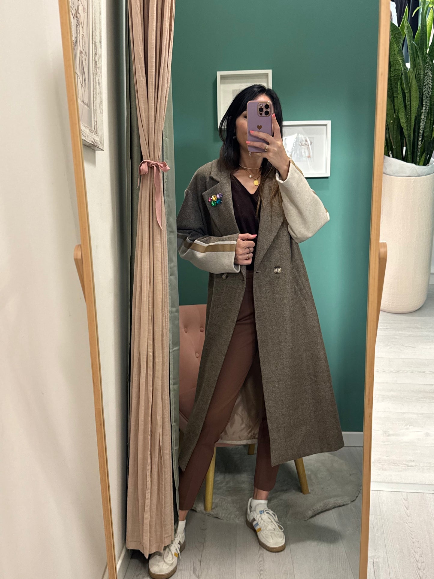 KONTATTO - Cappotto lungo con applicazioni gioiello