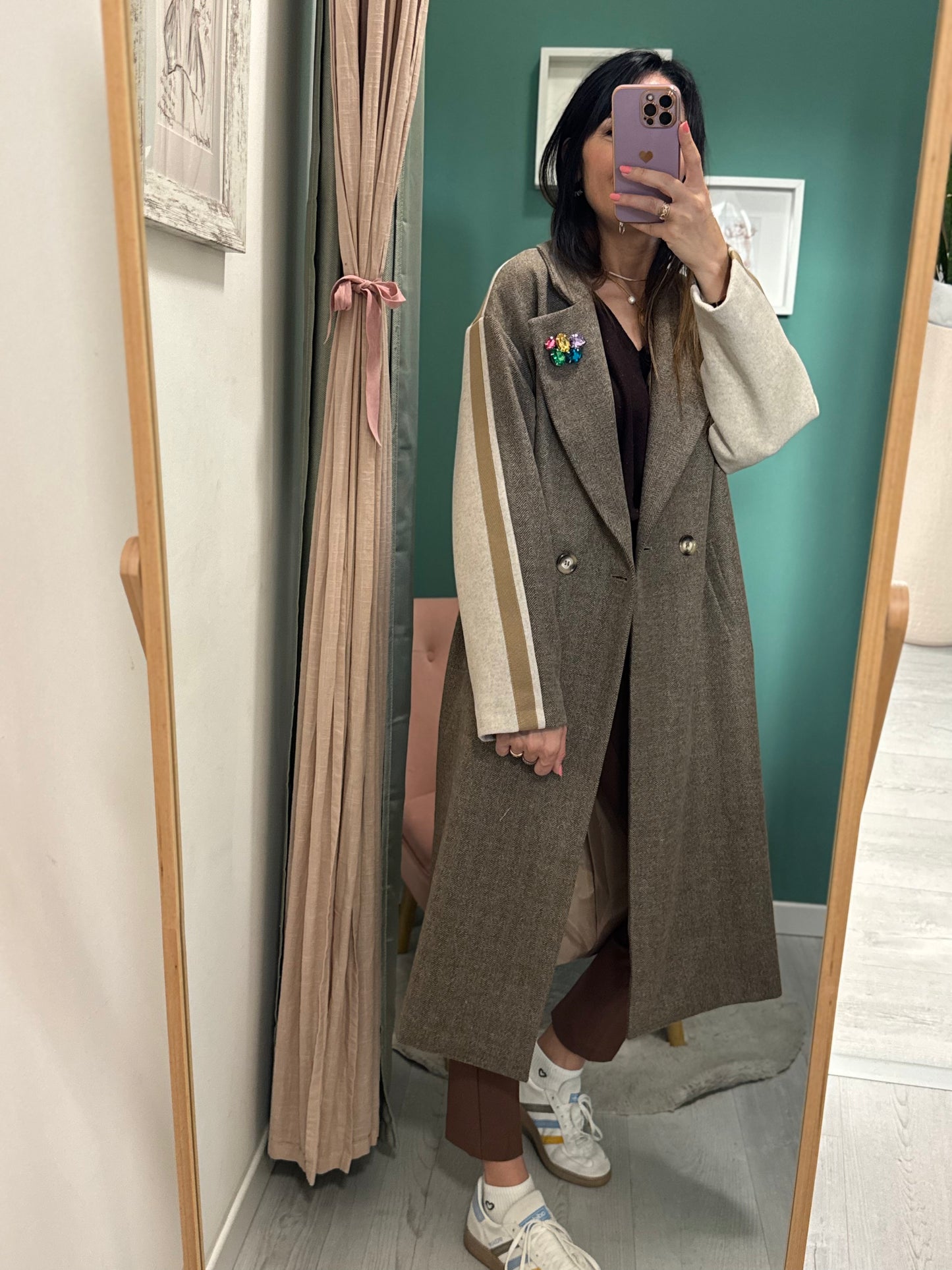 KONTATTO - Cappotto lungo con applicazioni gioiello