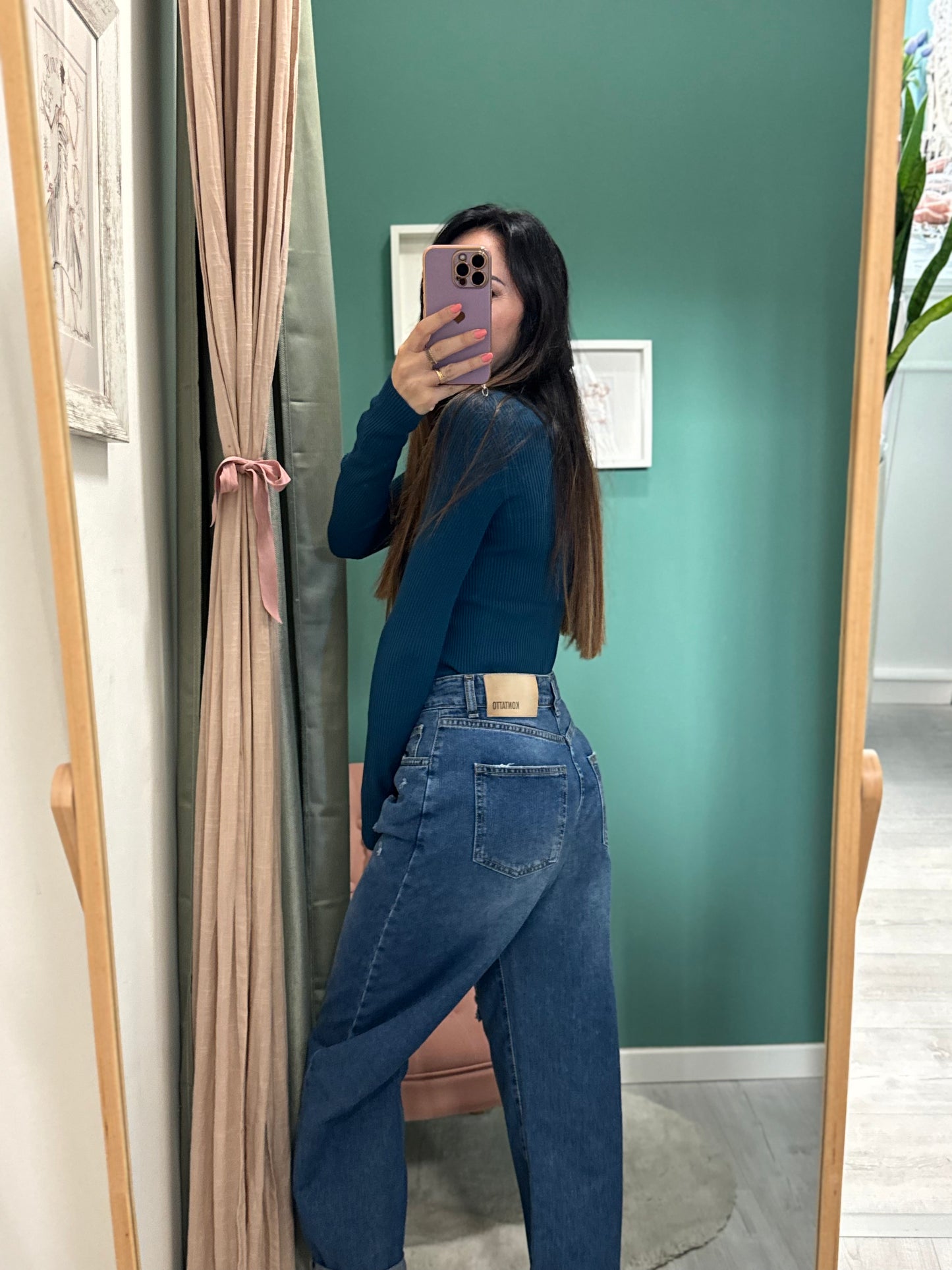 KONTATTO - Pantalone baggy con strappi