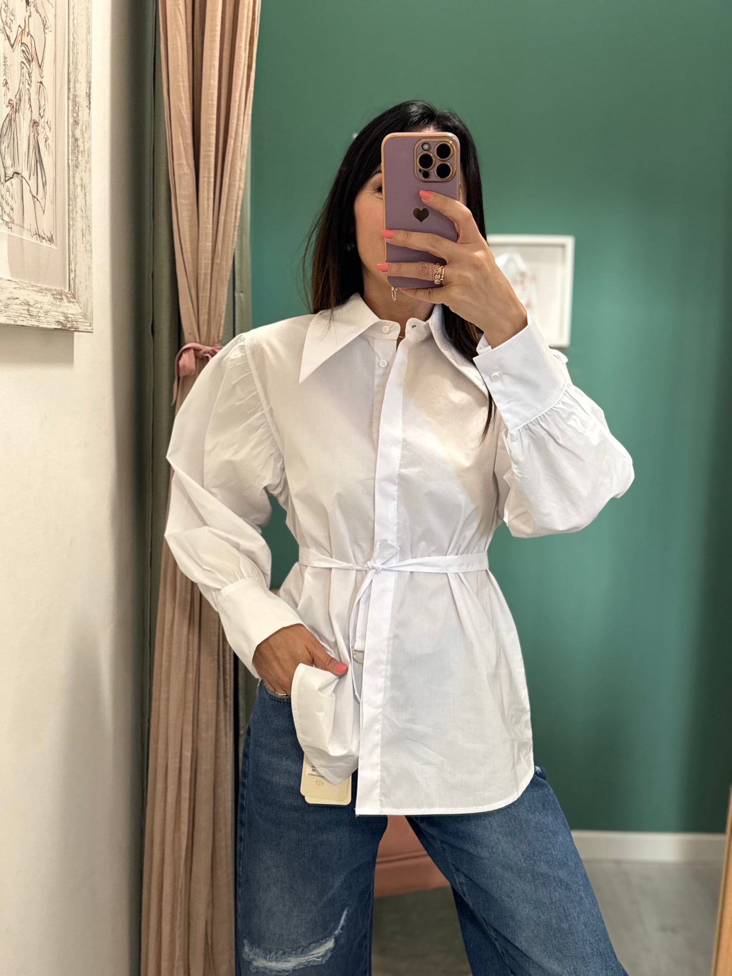 KONTATTO - Camicia manica ampia con laccetto