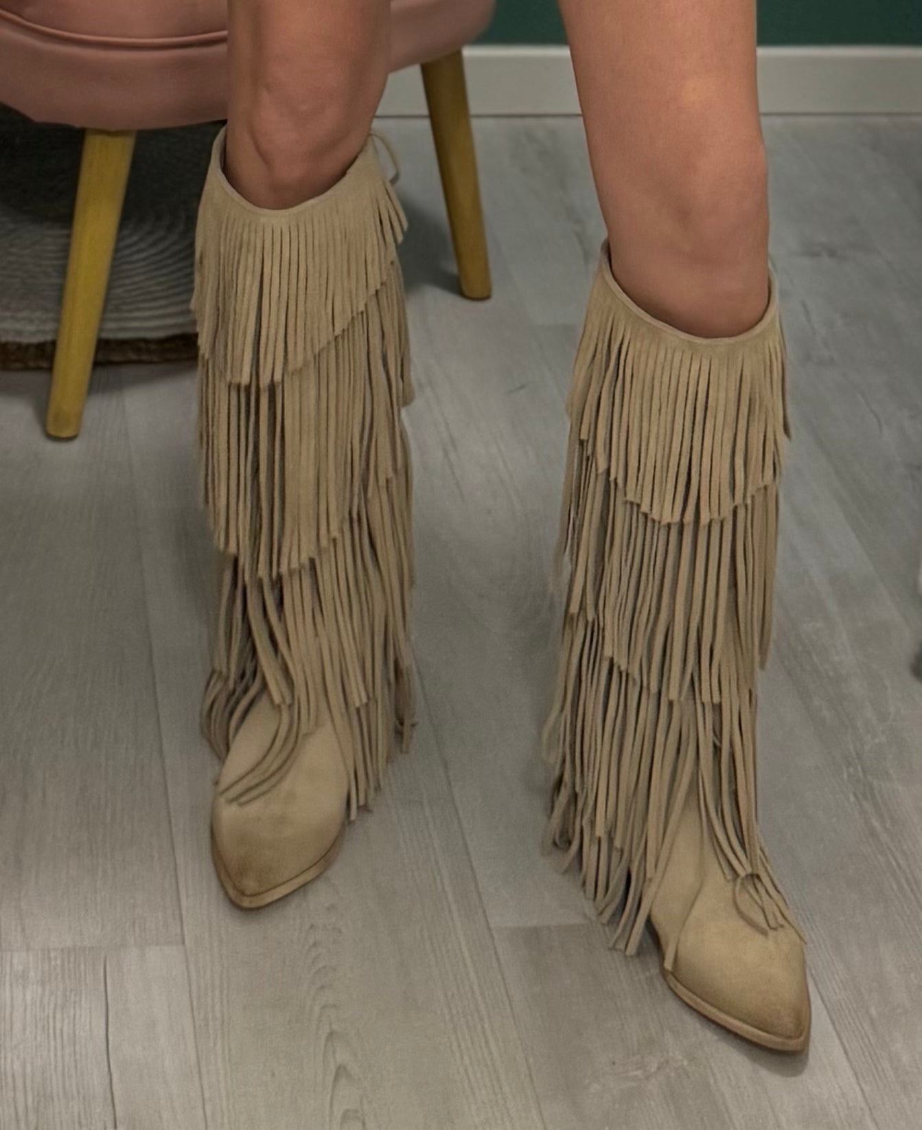 DIVINE FOLLIE - Stivale in pelle con frange