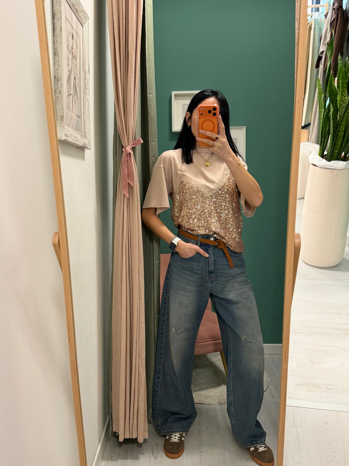 SUSY MIX - T-shirt con top paillettes