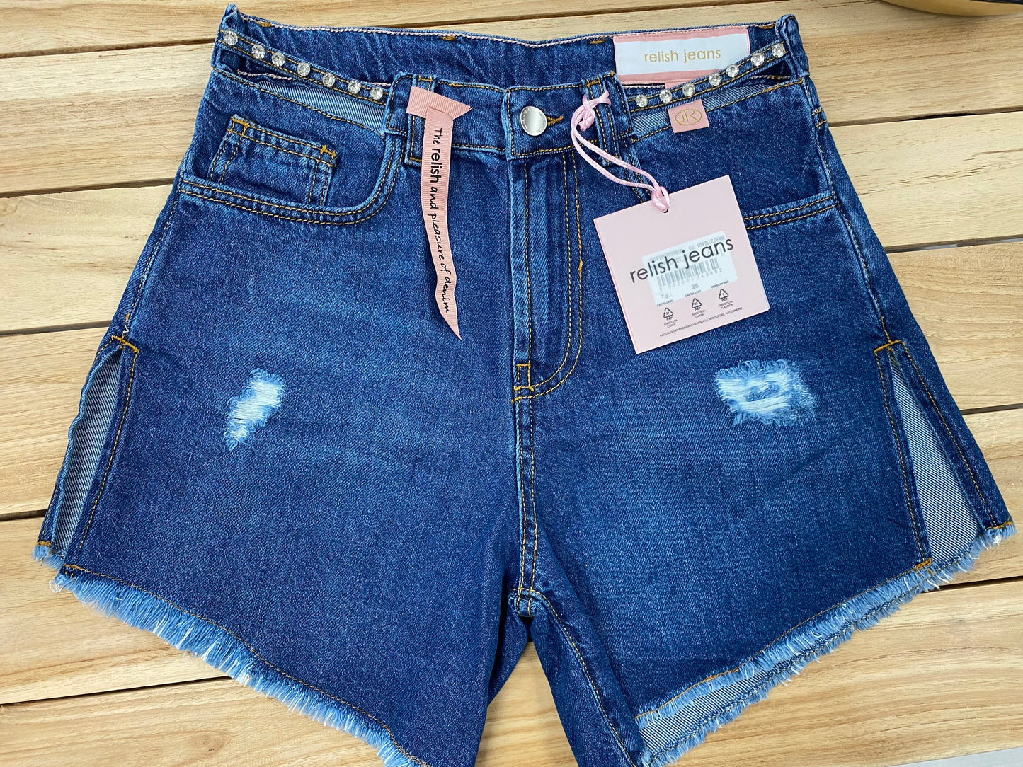 RELISH - Shorts vita alta con aperture laterali