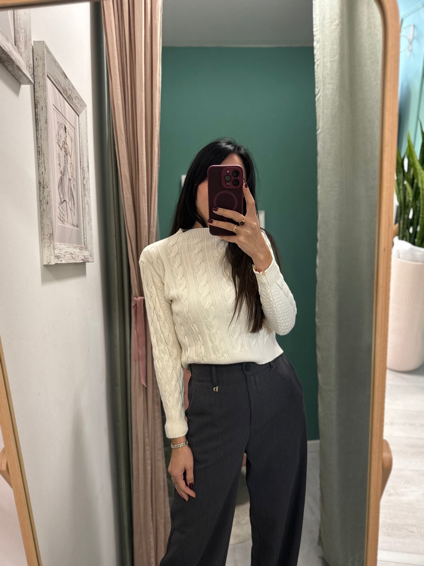 SUSY MIX - Maglioncino a trecce con inserti paillettes