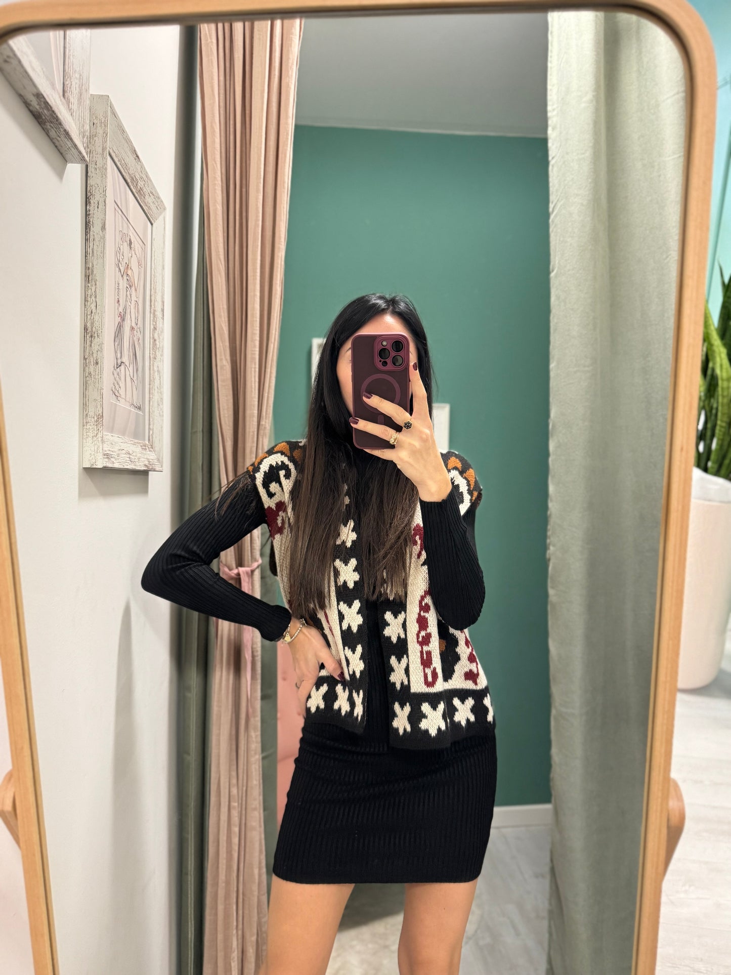 DIXIE - Gilet aperto in jacquard