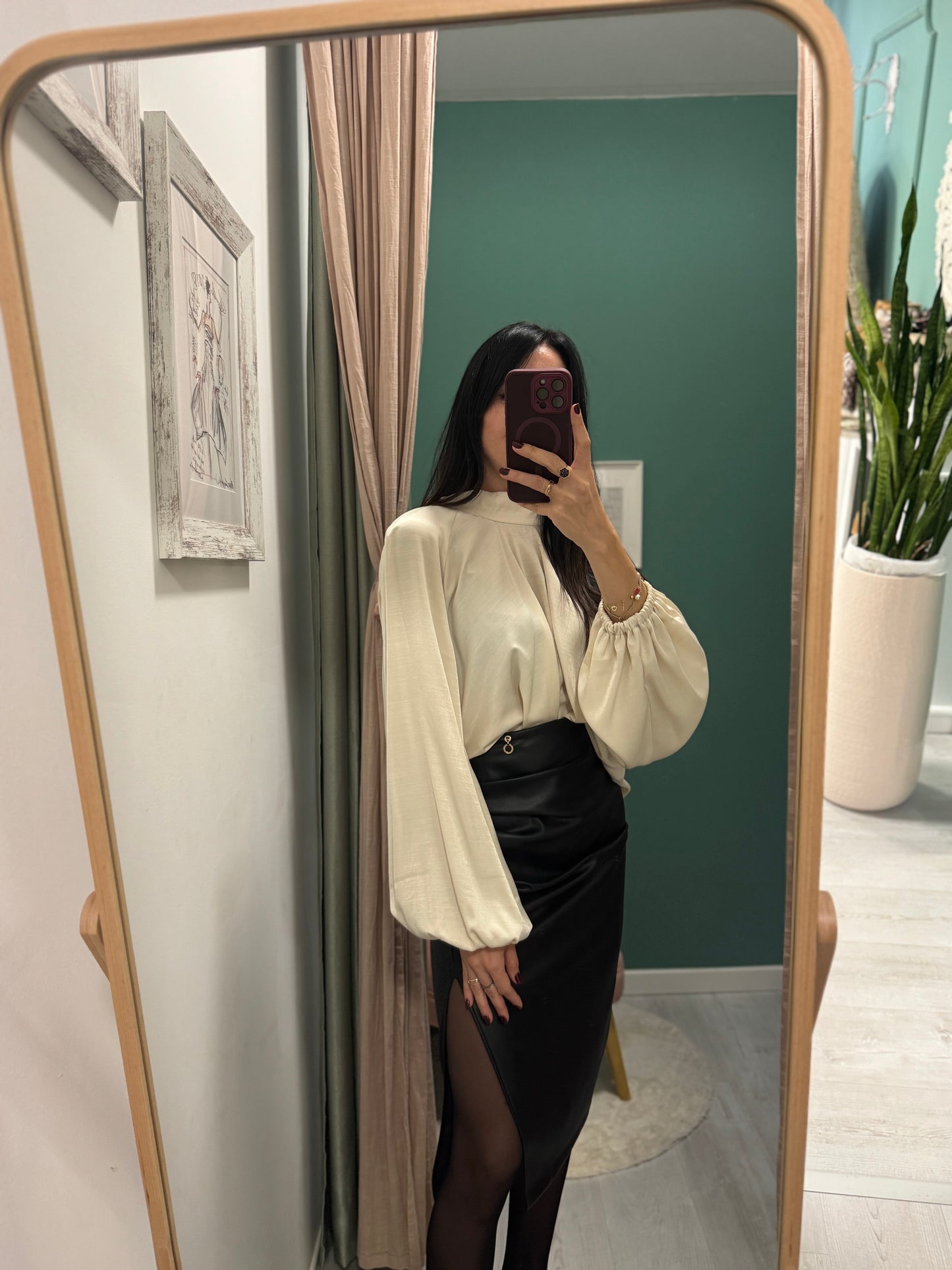 PLEASE - Blusa con manica a sbuffo