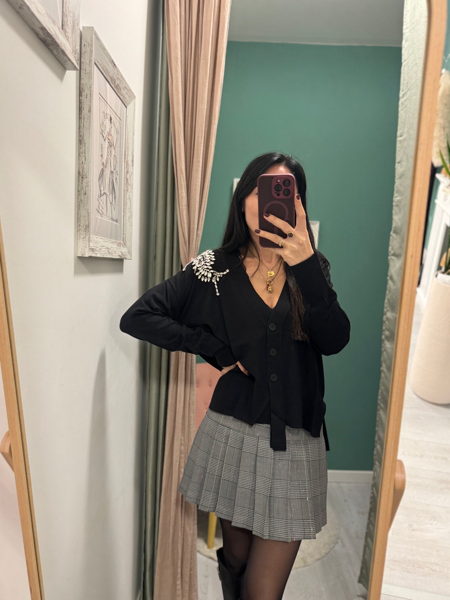 RELISH - Cardigan over con dettaglio gioiello