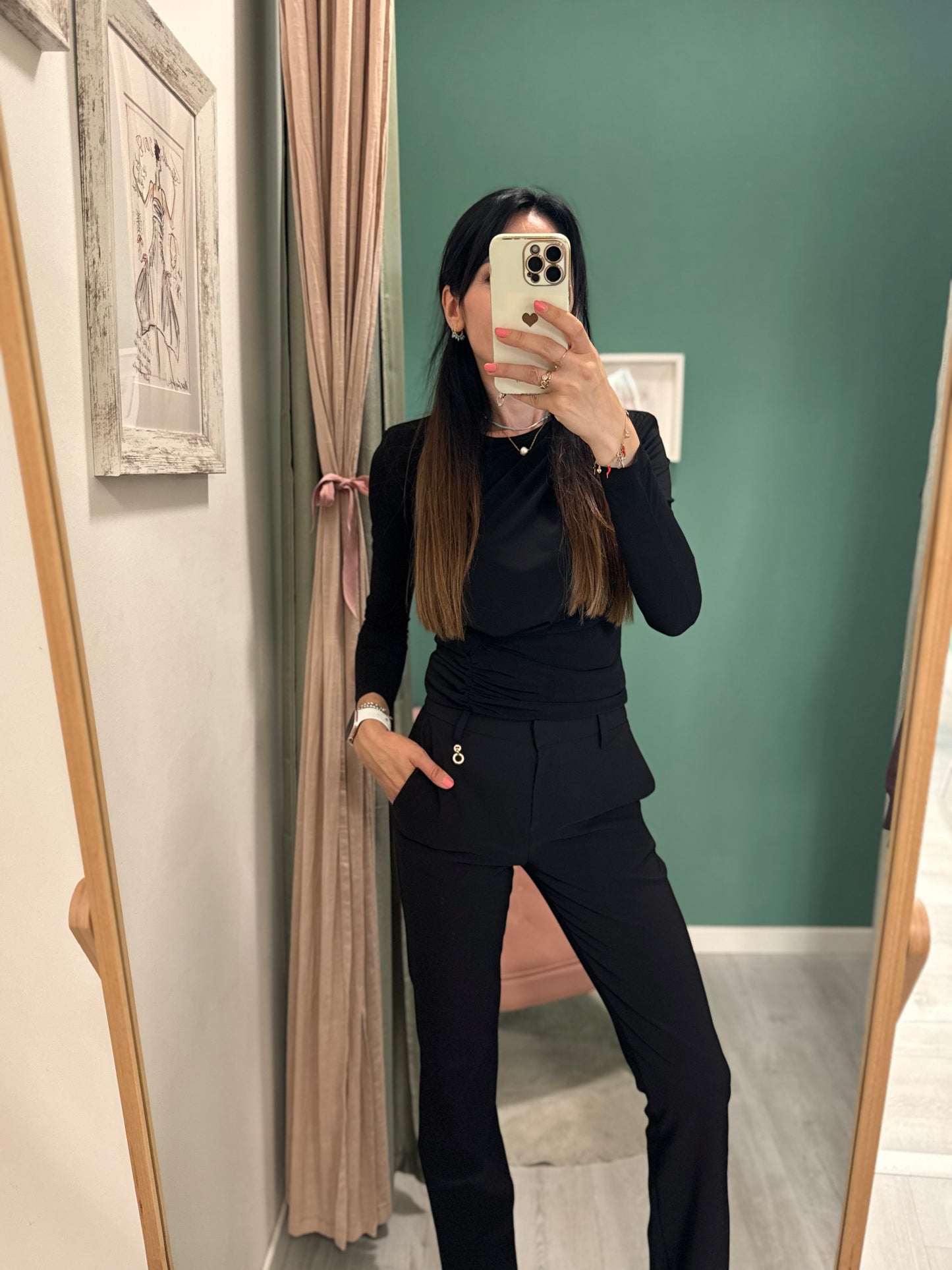 RELISH - Pantalone "Cloes" nero con tasche