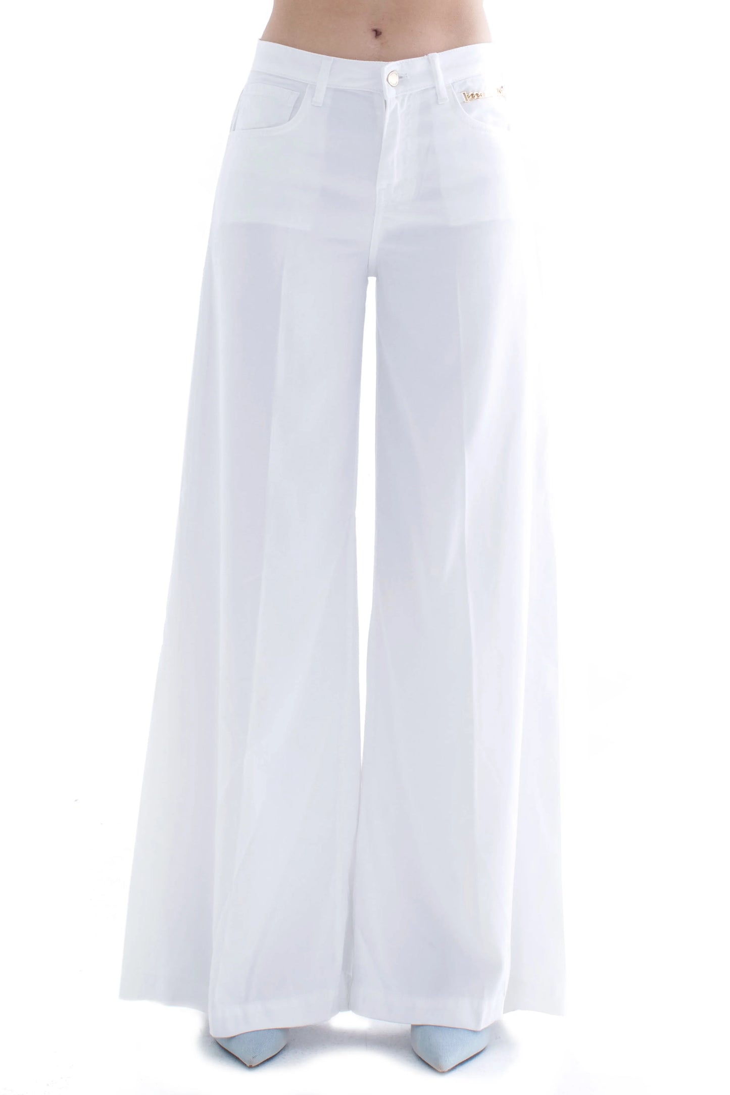 RELISH - Pantalone vita media con catena logo