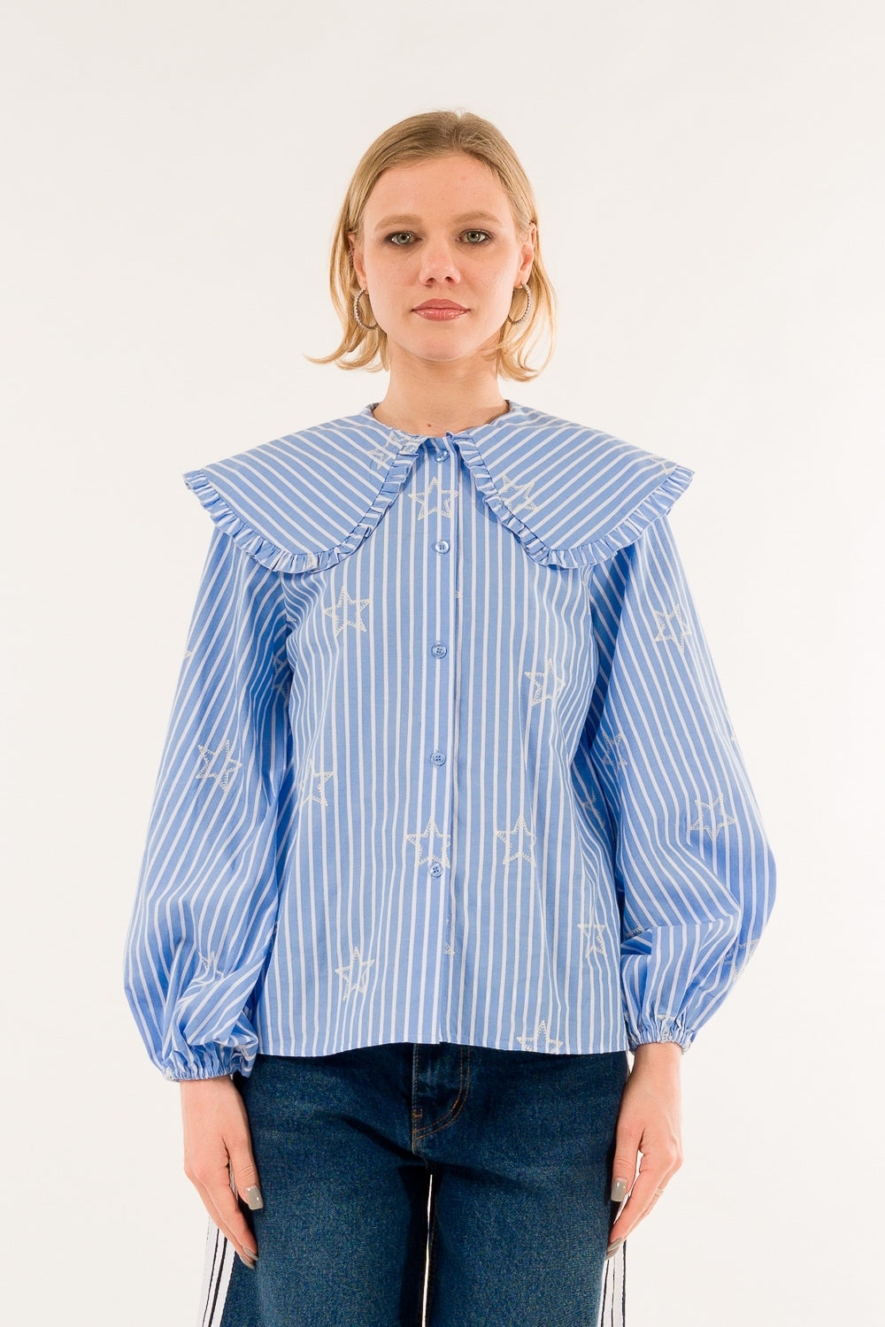 KONTATTO - Camicia collo rouches
