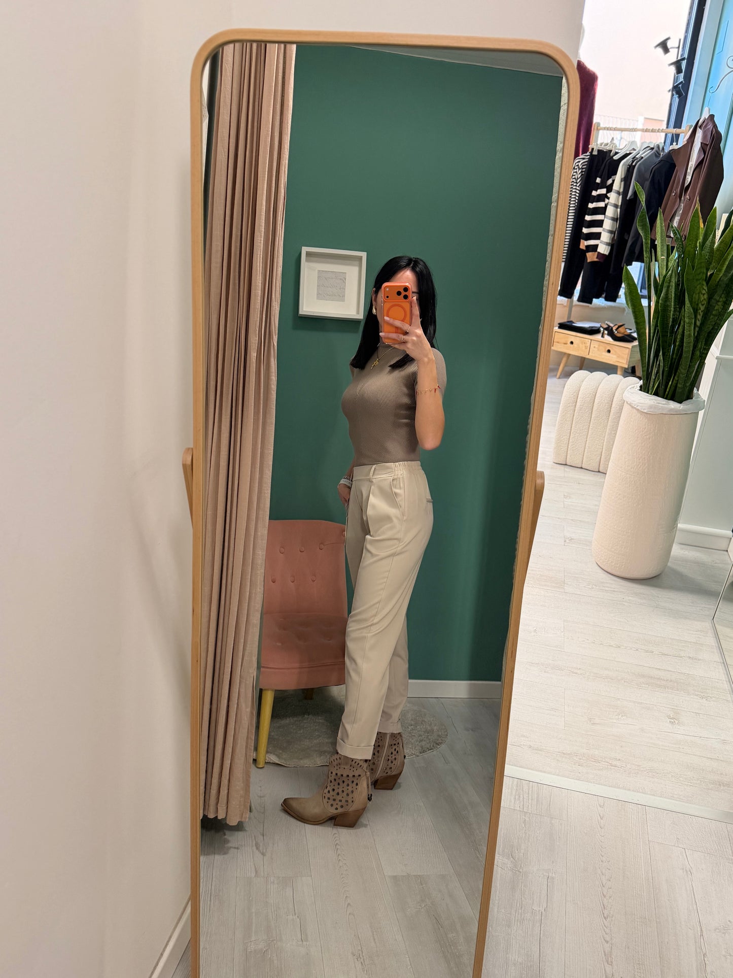 Dixie - pantalone a gamba stretta con elastico dietro