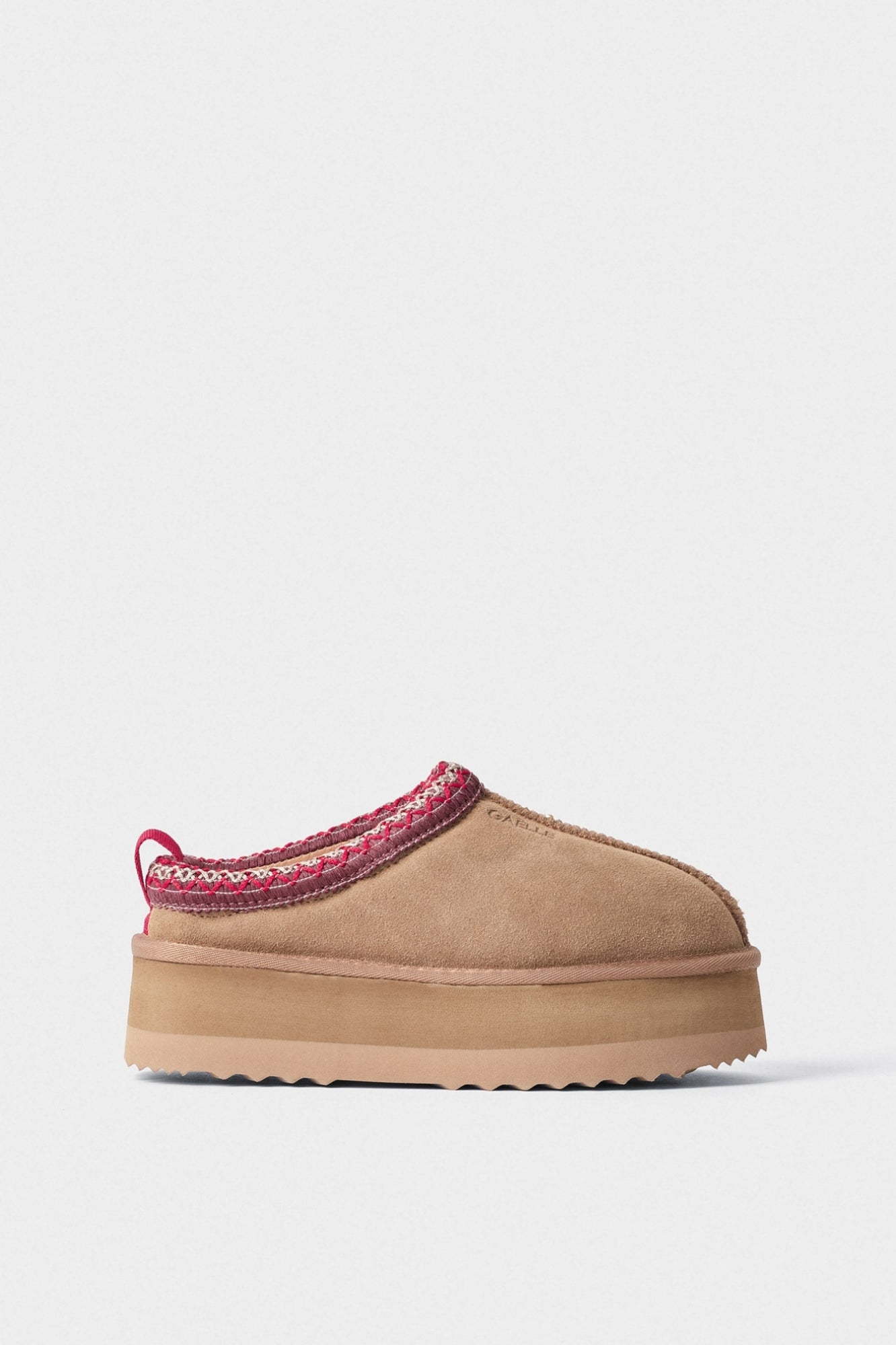 Gaelle -Eskimo Sabot Cammello In Pelle Con Pelliccia