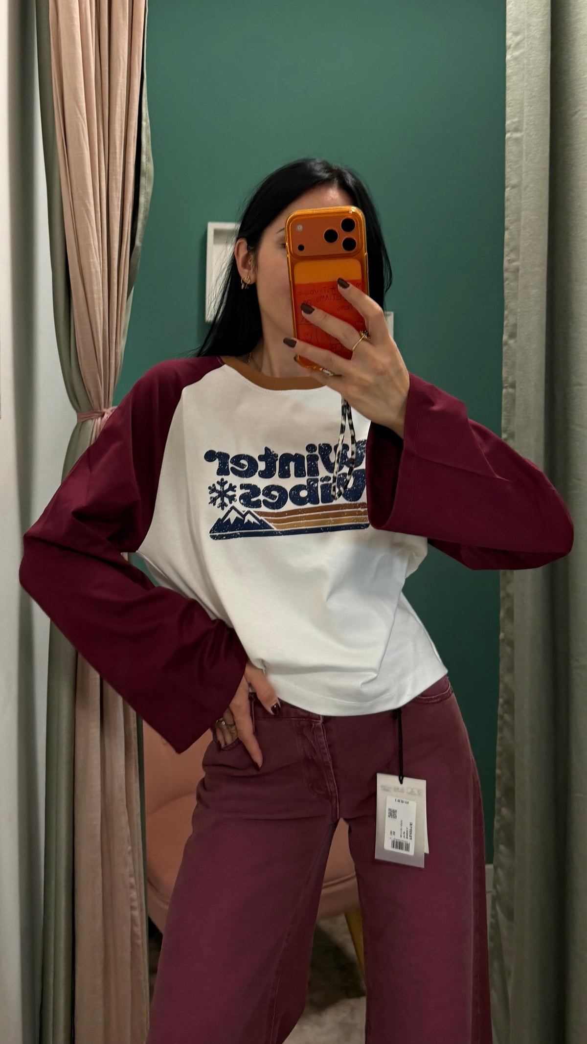 Kontatto - maglia in cotone con maniche a contrasto vestibilita’ morbida tg unica