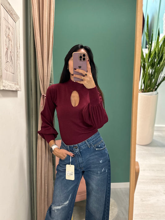 Susy mix - maglia con scollo a goccia tg unica