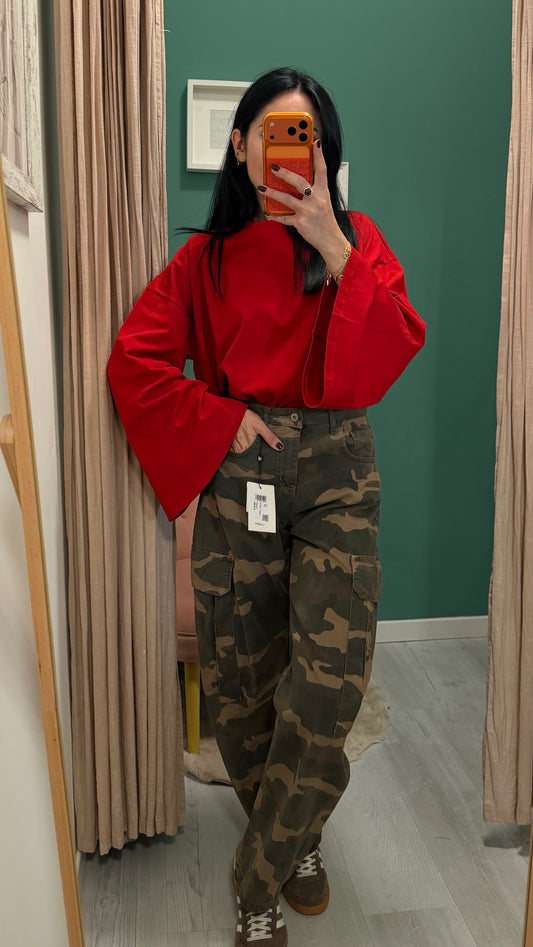 Dixie - pantalone militare con tasconi laterale