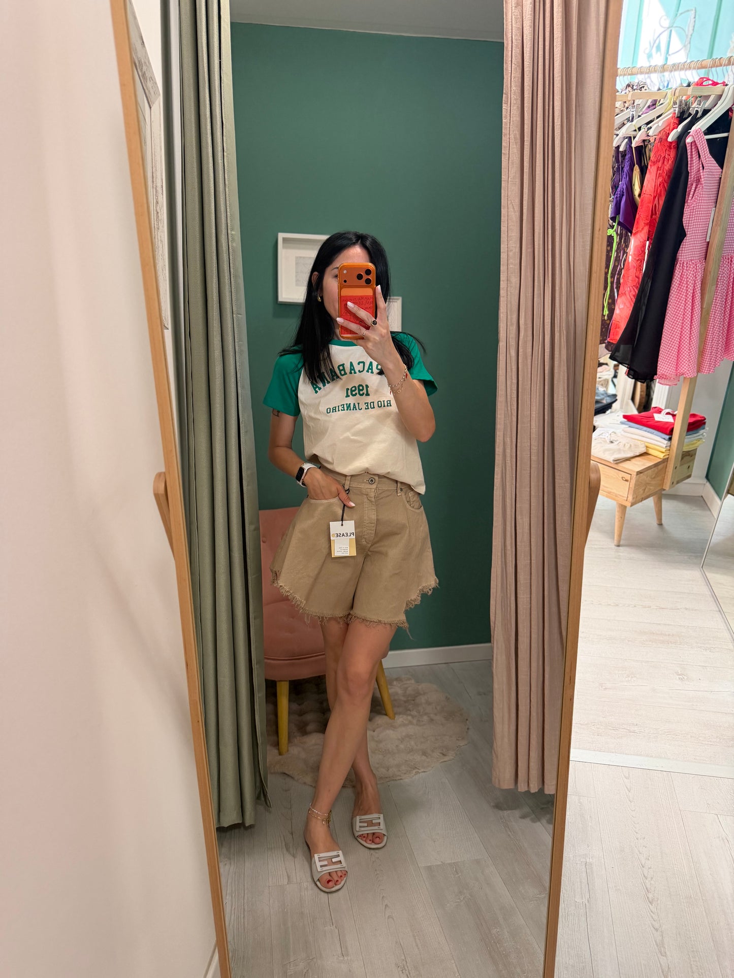 Please - shorts sfrangiato effetto gonna