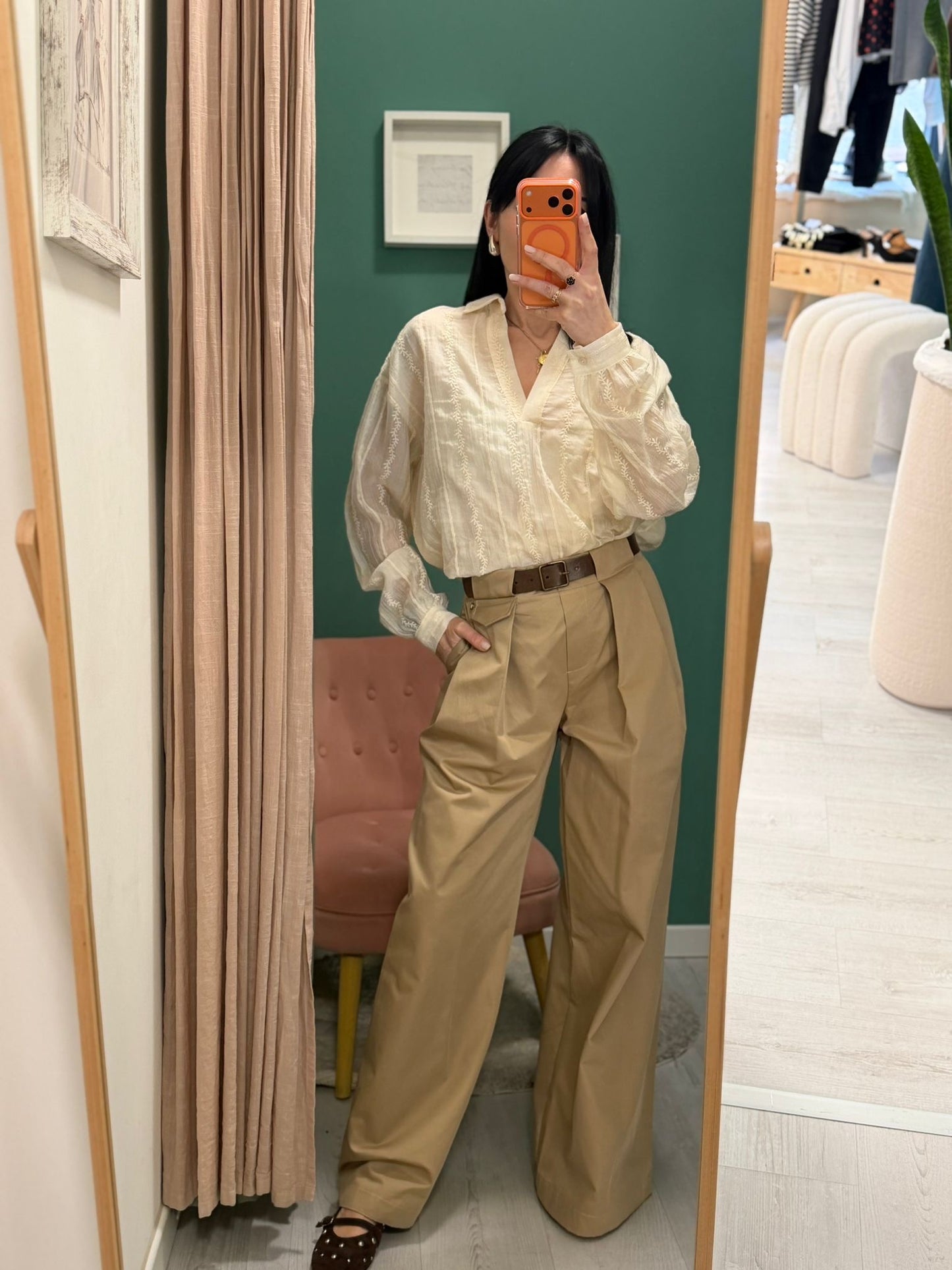 DIXIE - Camicia con ricami e apertura