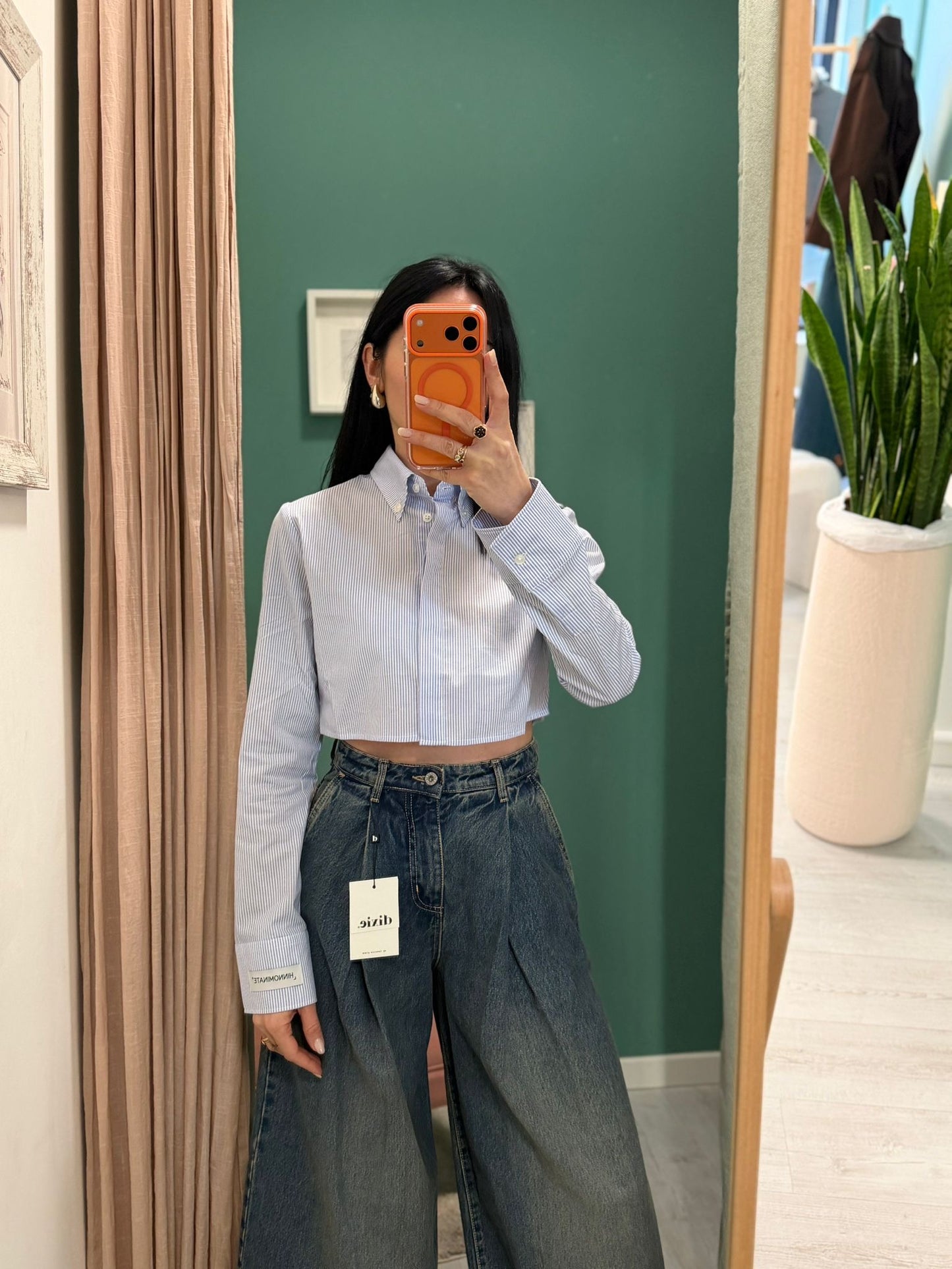 HINNOMINATE - Camicia crop a righe