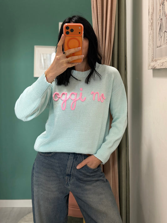 Middlemist - maglia in cotone con scritta “oggi no” tg unica