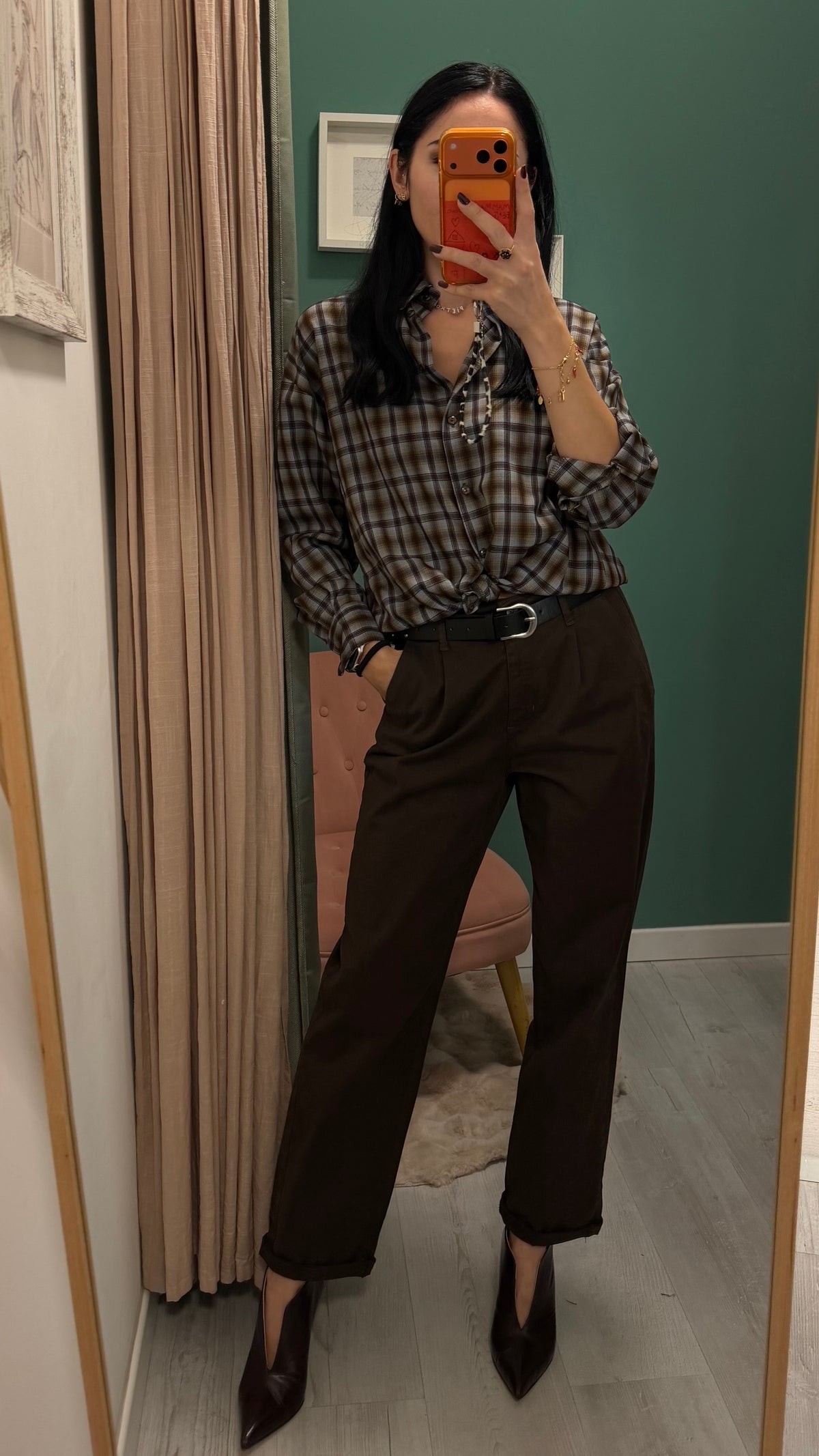 Dixie - pantalone in caldo cotone con cintura col moro