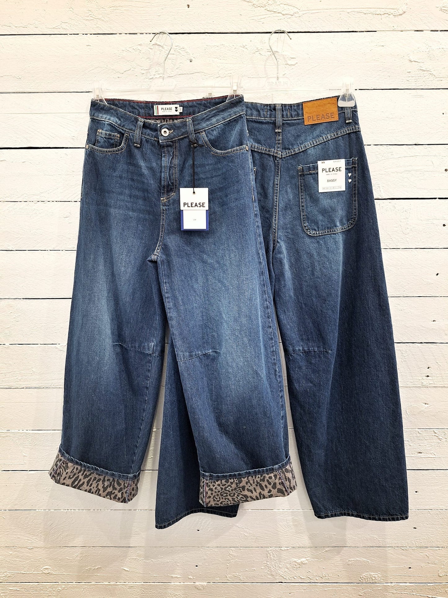 PLEASE - Jeans animalier inside out