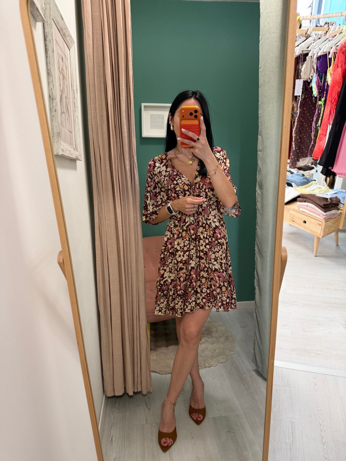 Kontatto - vestito leggero con scollo a V in fantasia floreale