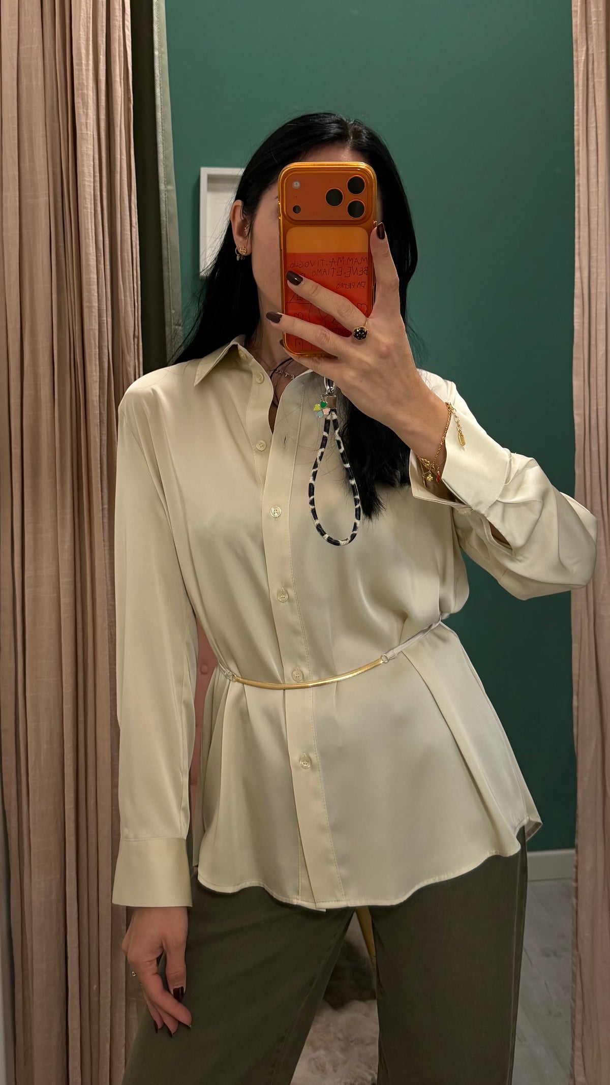 Imperial - camicia in satin con cinturina removibile