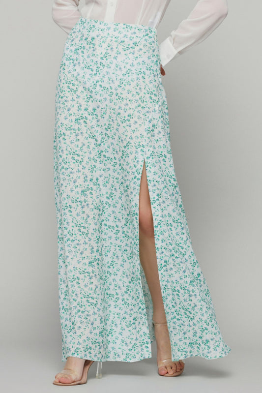 MAR DE MARGARITAS - Anita gonna lunga con spacco Nizza creme verde