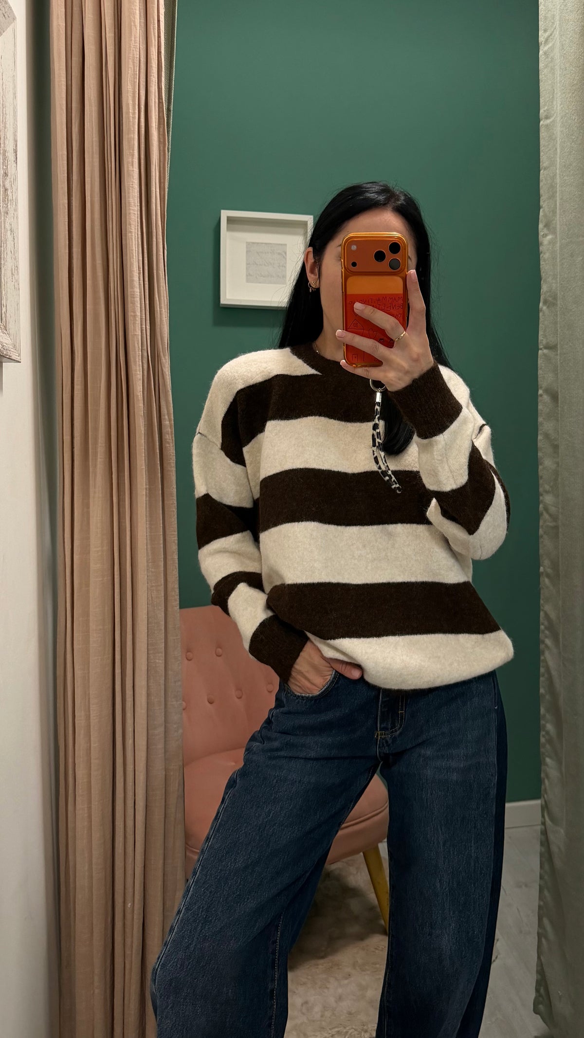 Susy mix - maglione over a righe tg unica