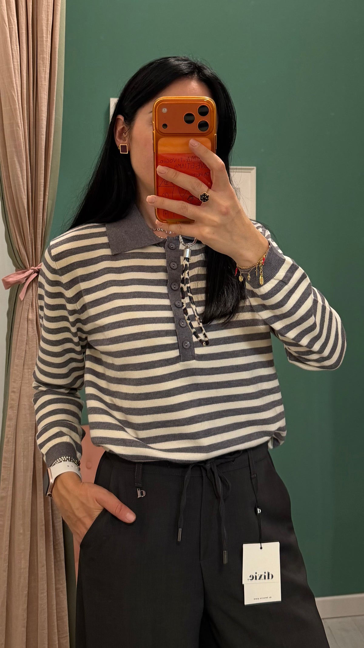 Susy mix - polo a righe in calda viscosa tg unica