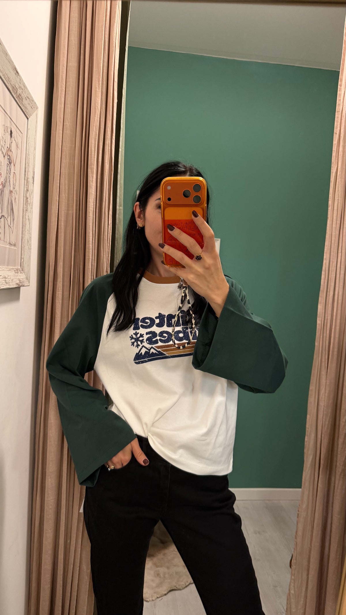 Kontatto - maglia in cotone con maniche a contrasto vestibilita’ morbida tg unica