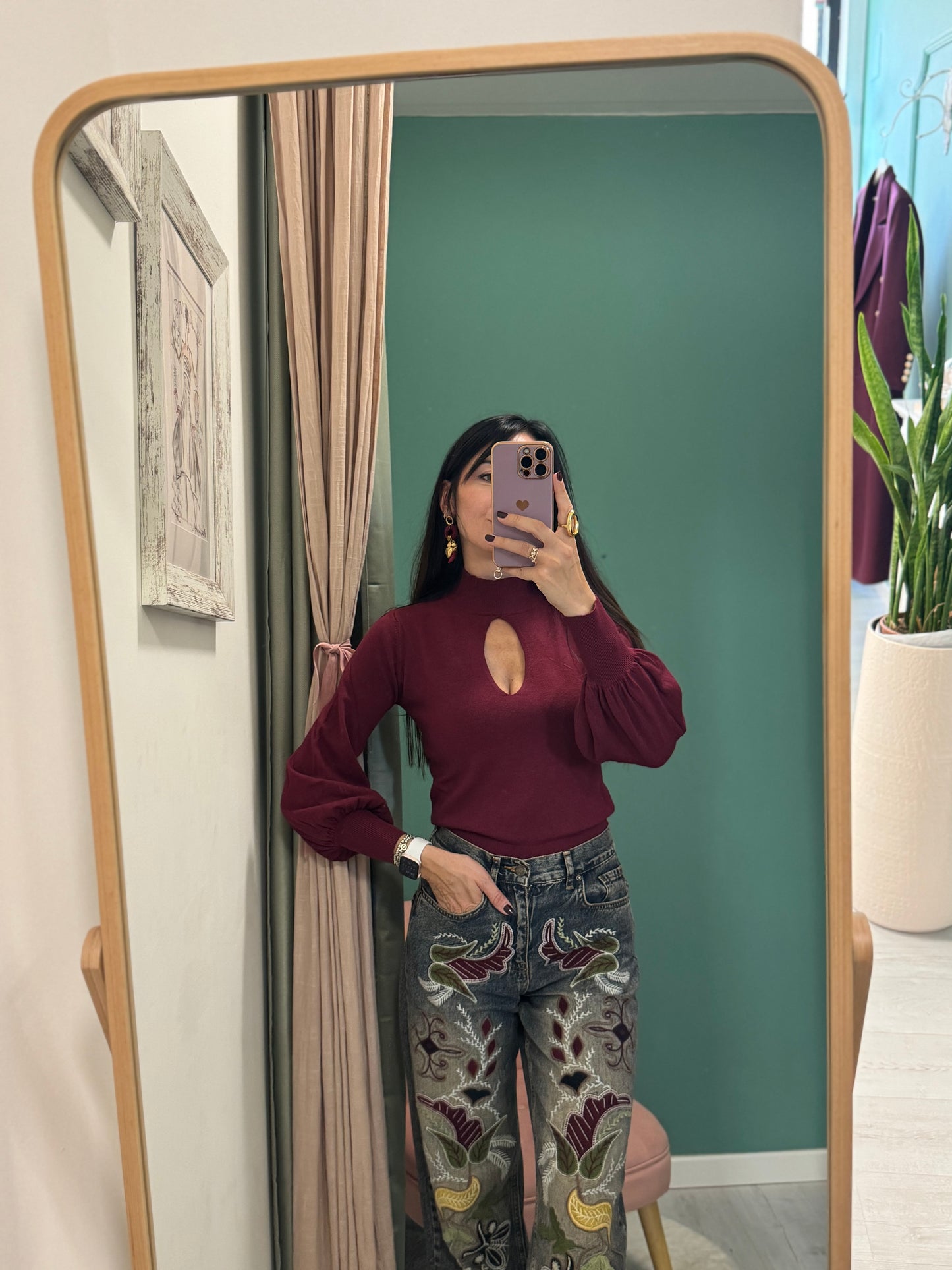 Susy mix - maglia con scollo a goccia tg unica