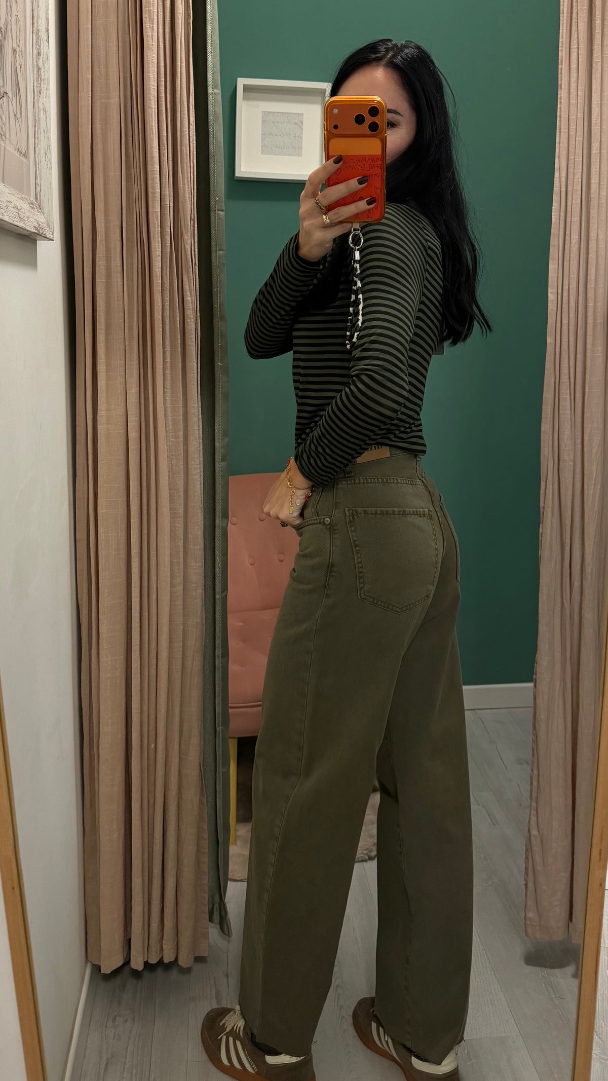 Dixie - jeans a gamba dritta verde militare
