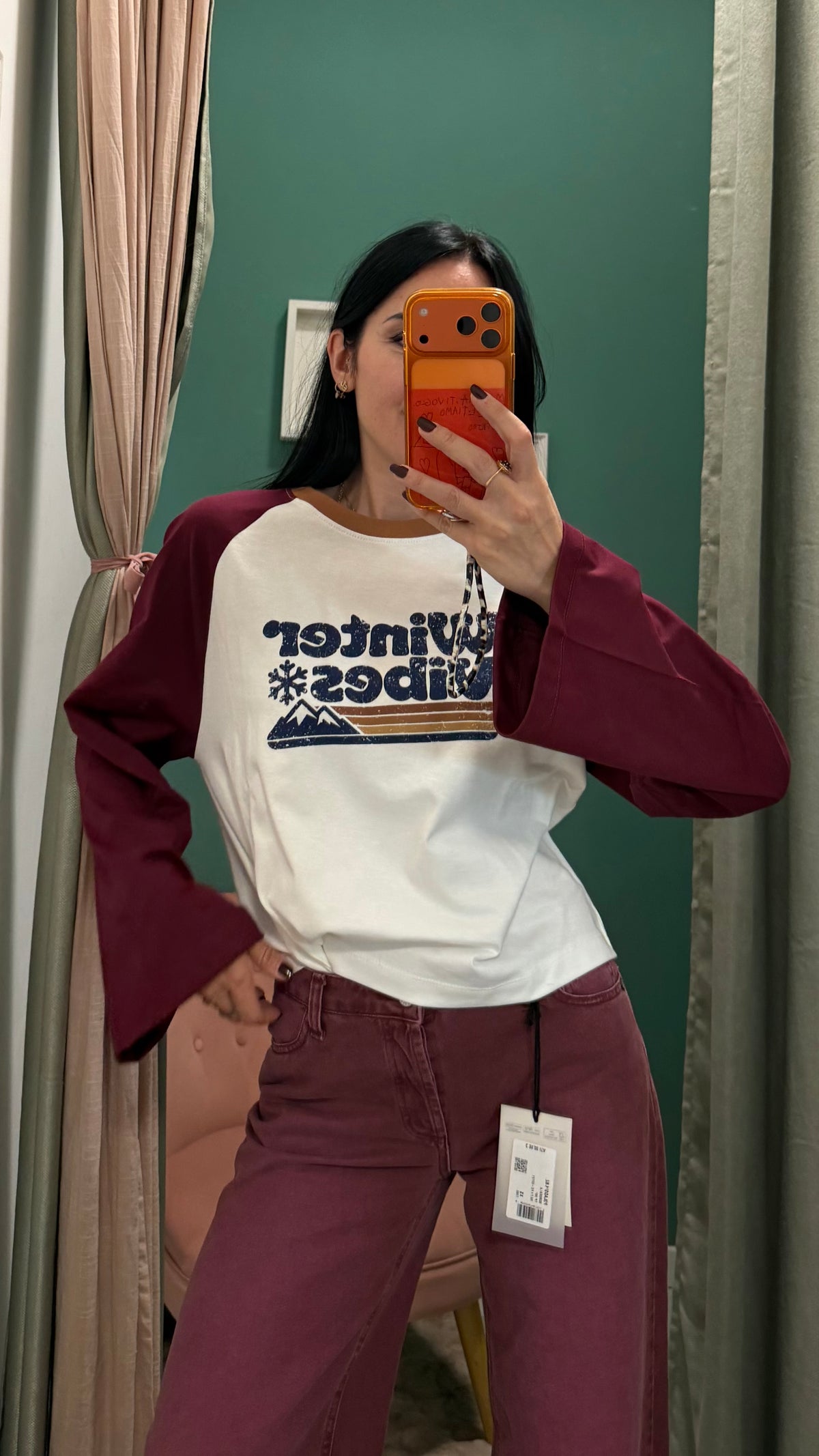 Kontatto - maglia in cotone con maniche a contrasto vestibilita’ morbida tg unica
