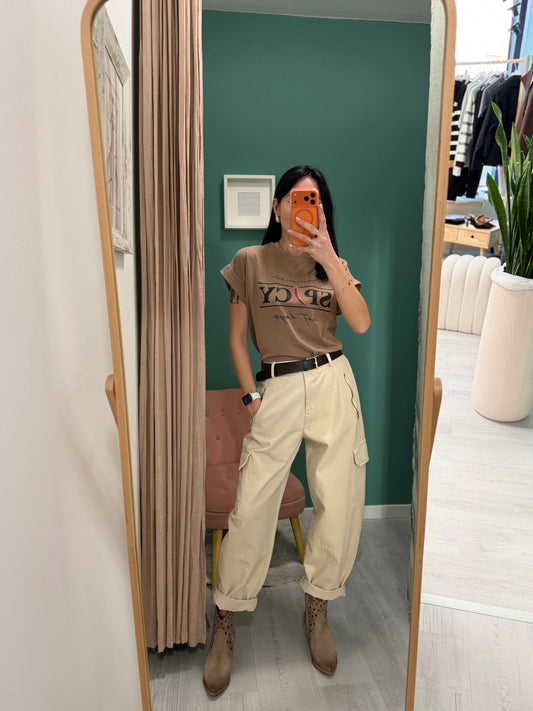 Susy mix - pantalone con tasconi e cintura