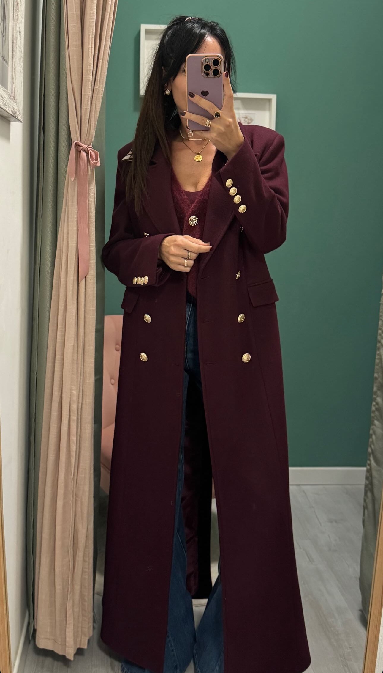 RELISH - cappotto Teres doppiopetto con spacco posteriore