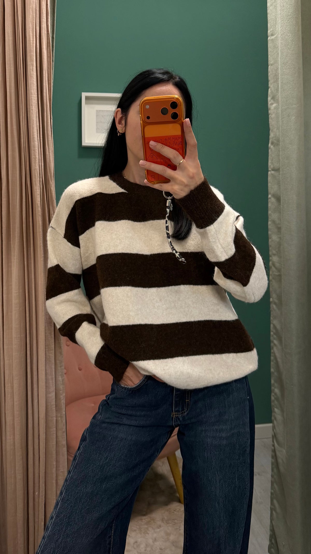 Susy mix - maglione over a righe tg unica