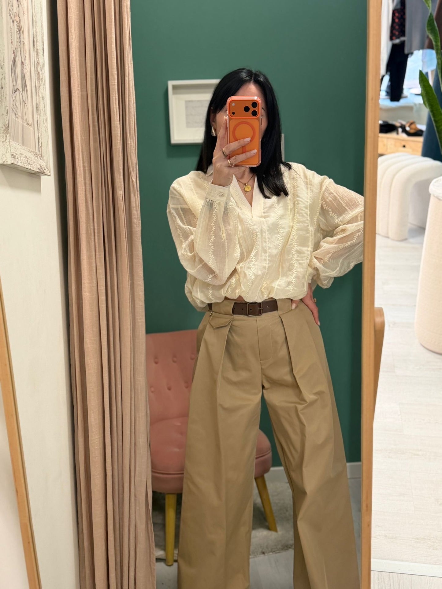 DIXIE - Camicia con ricami e apertura