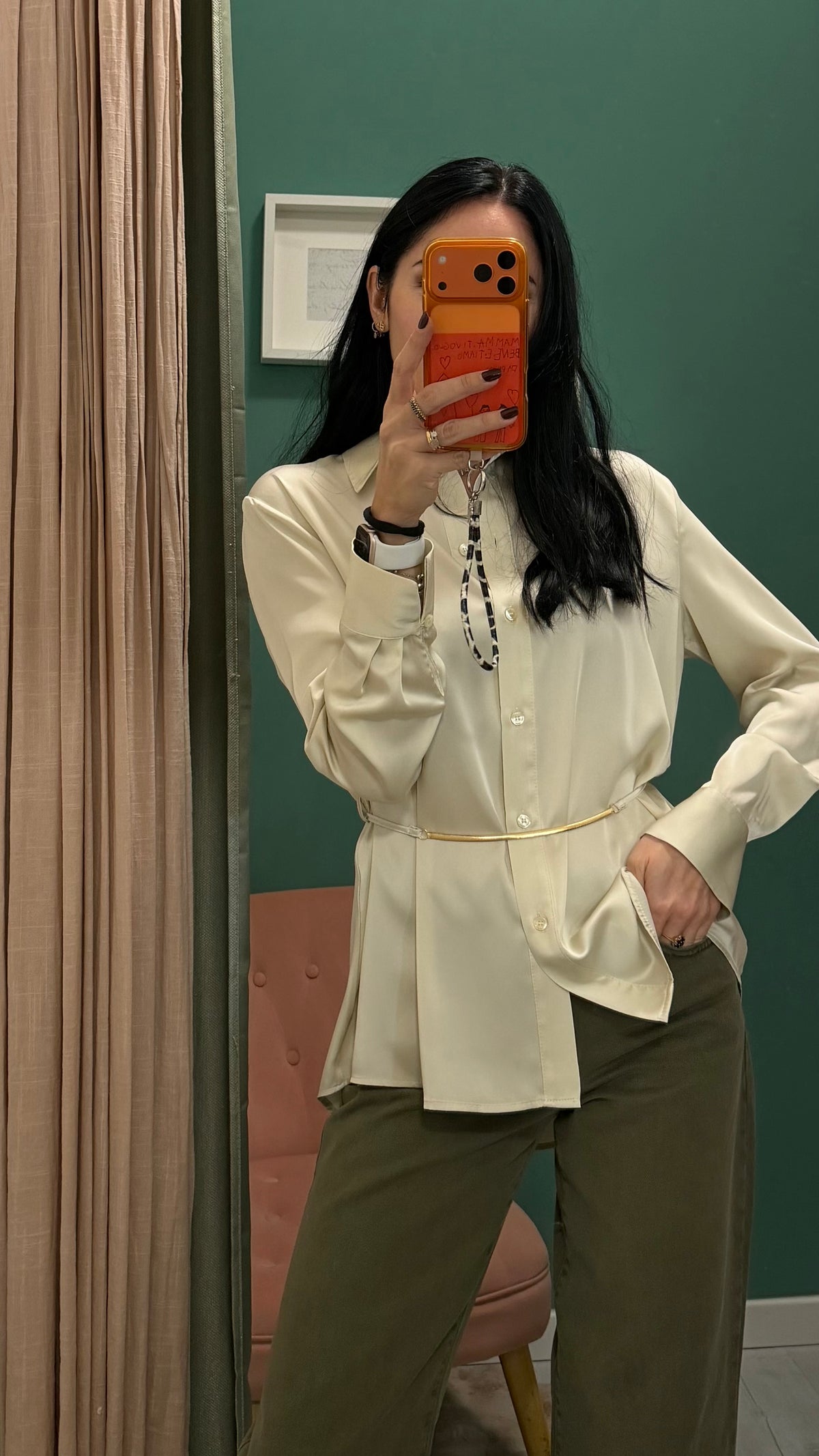 Imperial - camicia in satin con cinturina removibile